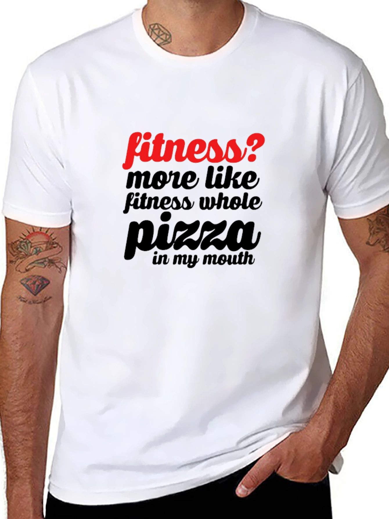 Funny Pizza Lover T-Shirt - Fitness? Black Tee