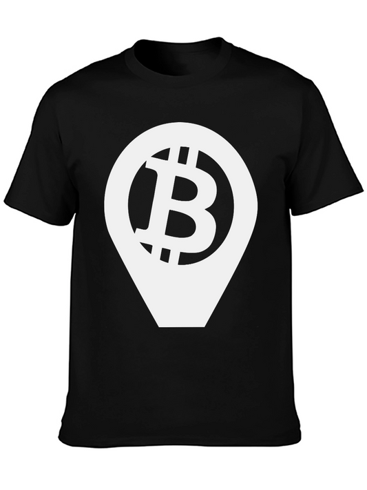 Bitcoin Location Pin Black T-Shirt