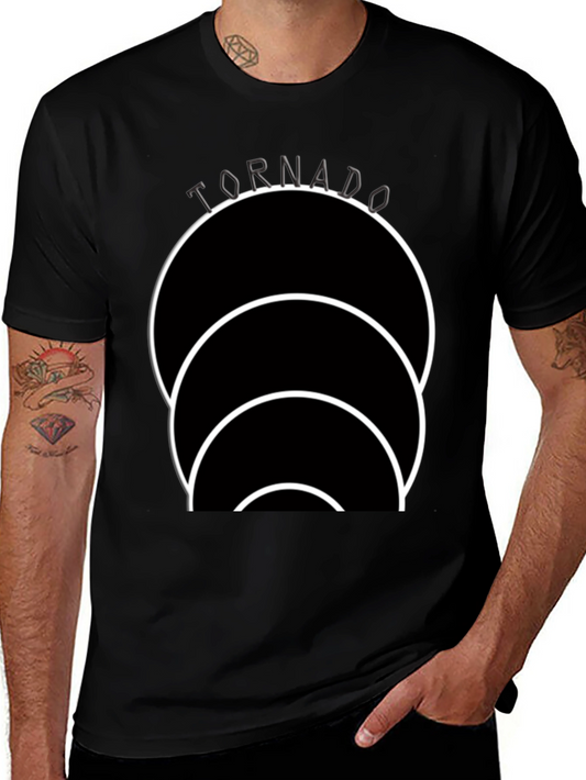 Tornado Circle Graphic Black T-Shirt
