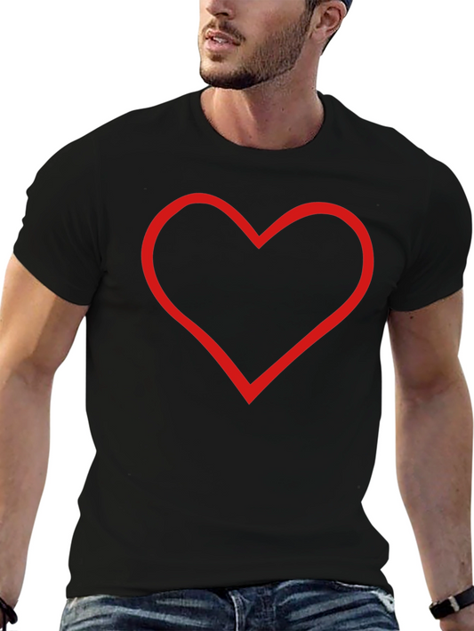 Heart Outline Black T-Shirt