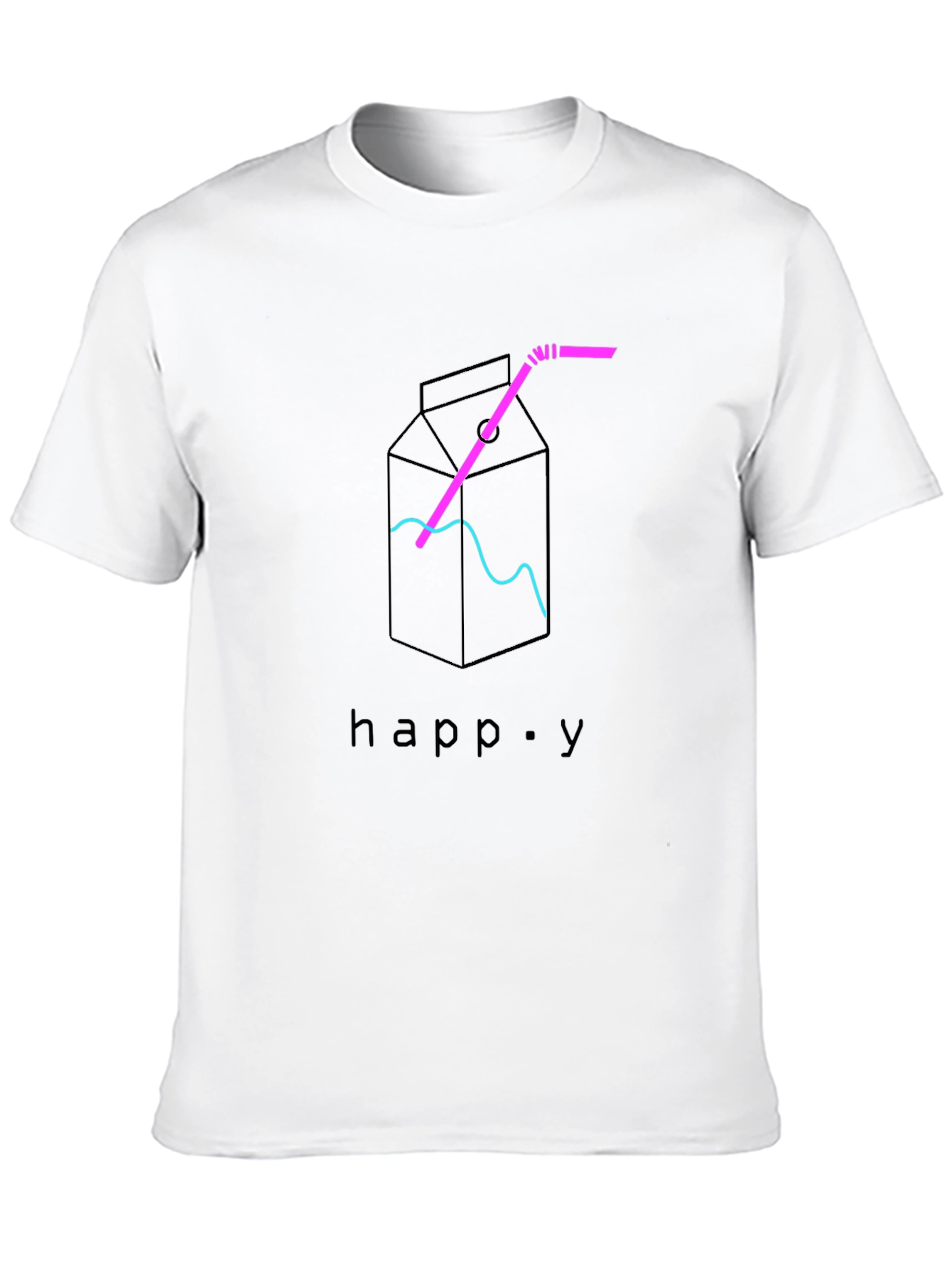 Happy Milk Carton Graphic Tee - Trendy Casual Shirt