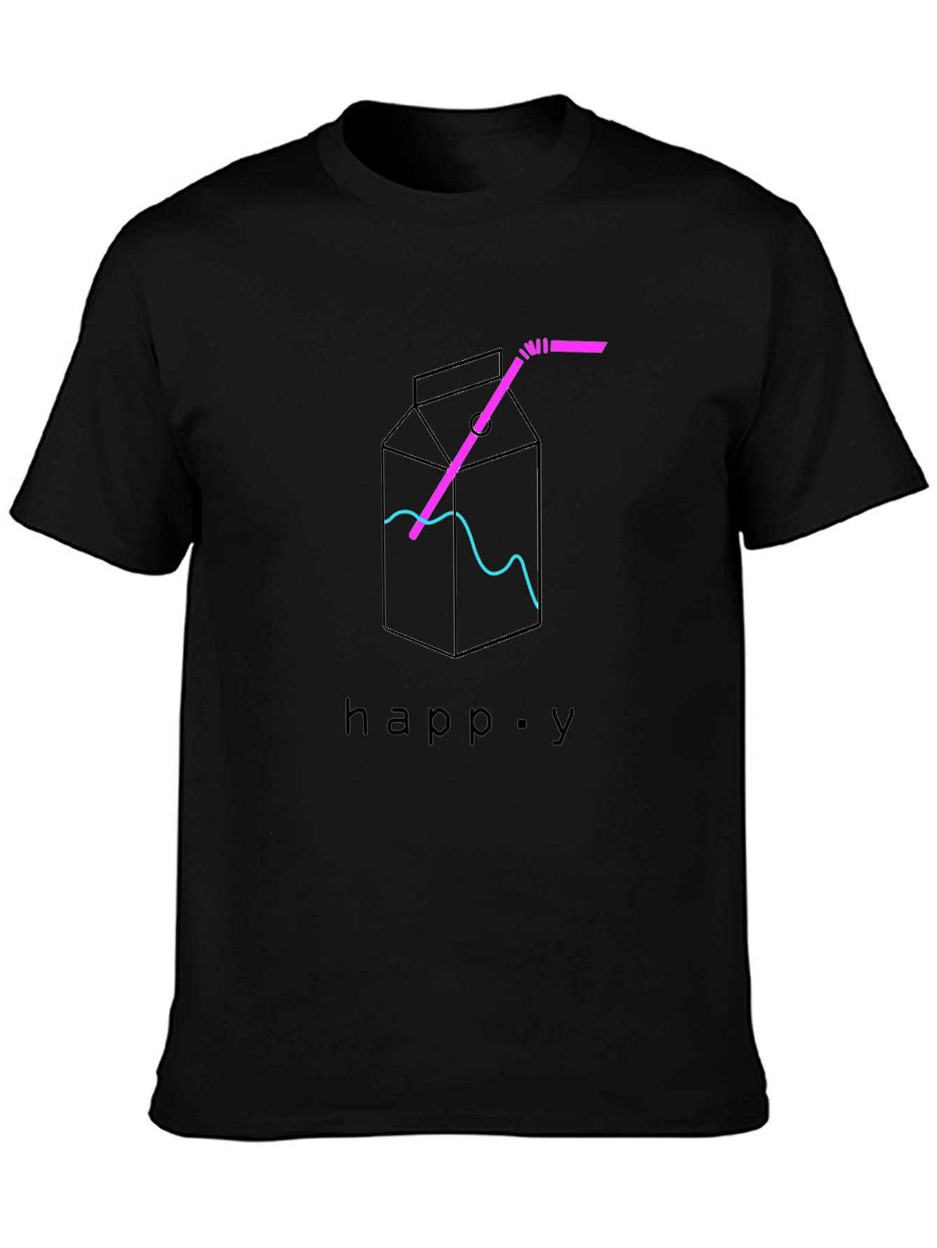 Happy Milk Carton Graphic Tee - Trendy Casual Shirt