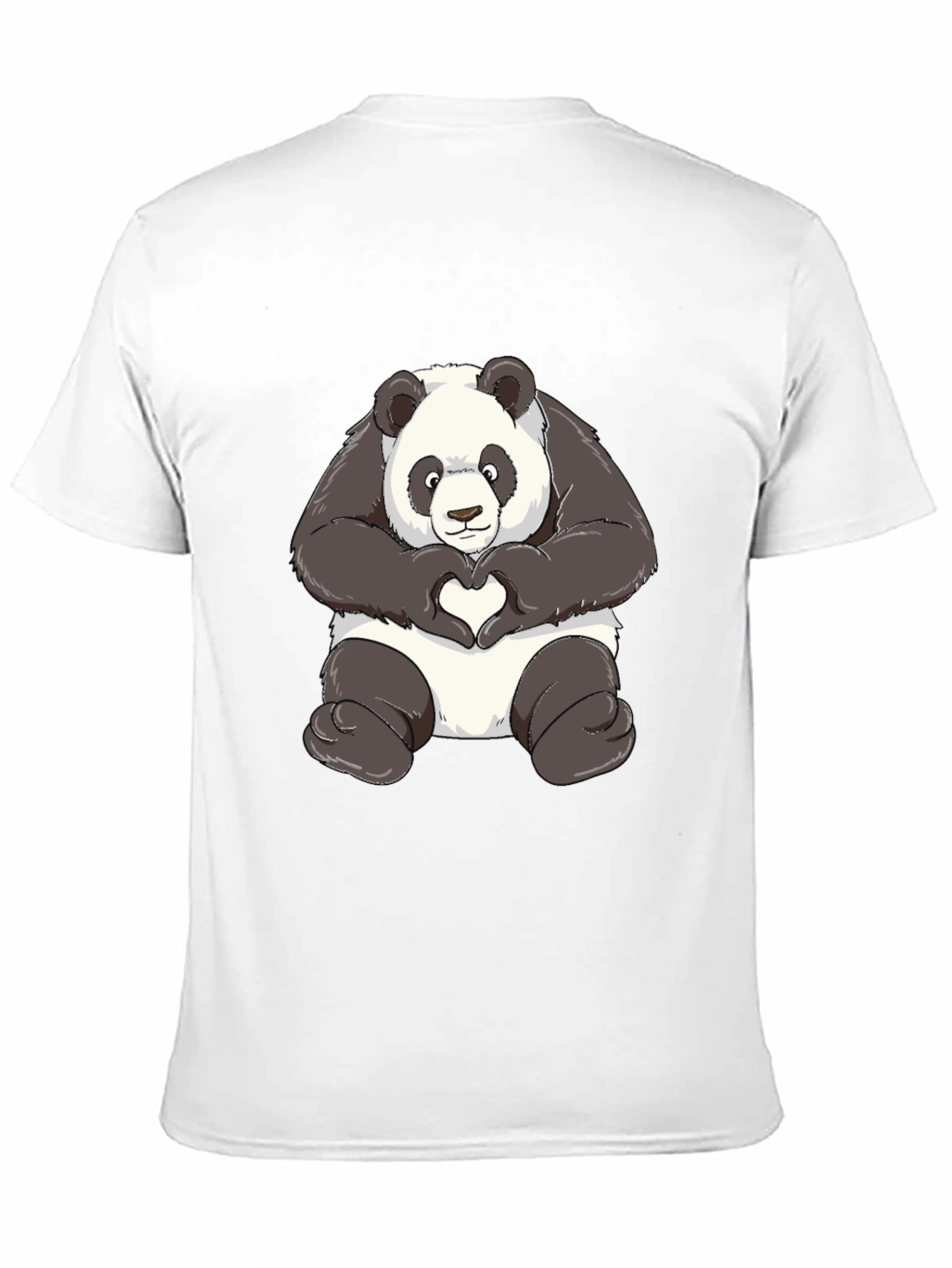 Panda Heart Hands Graphic T-Shirt - Black