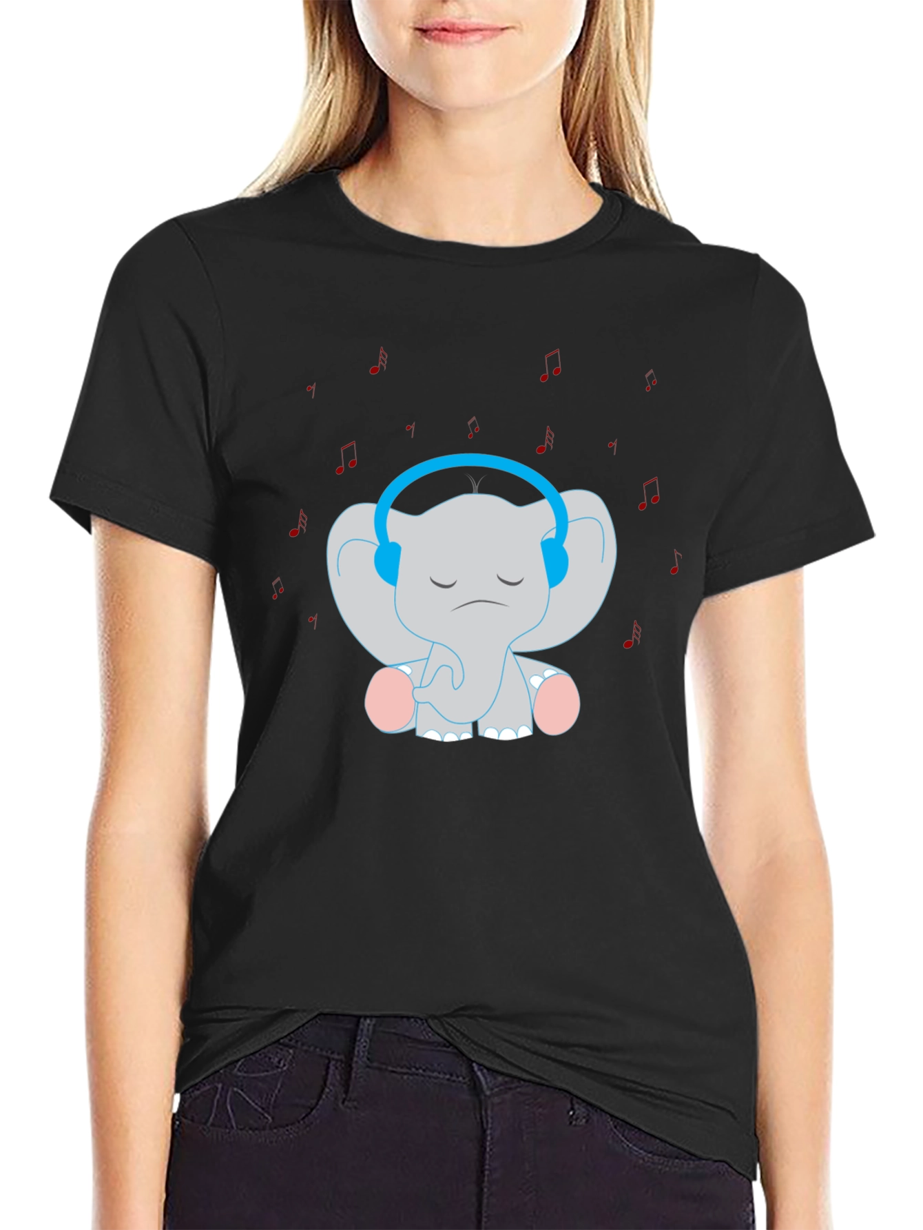 Elephant Tunes T-Shirt: Cute Music Lover Tee