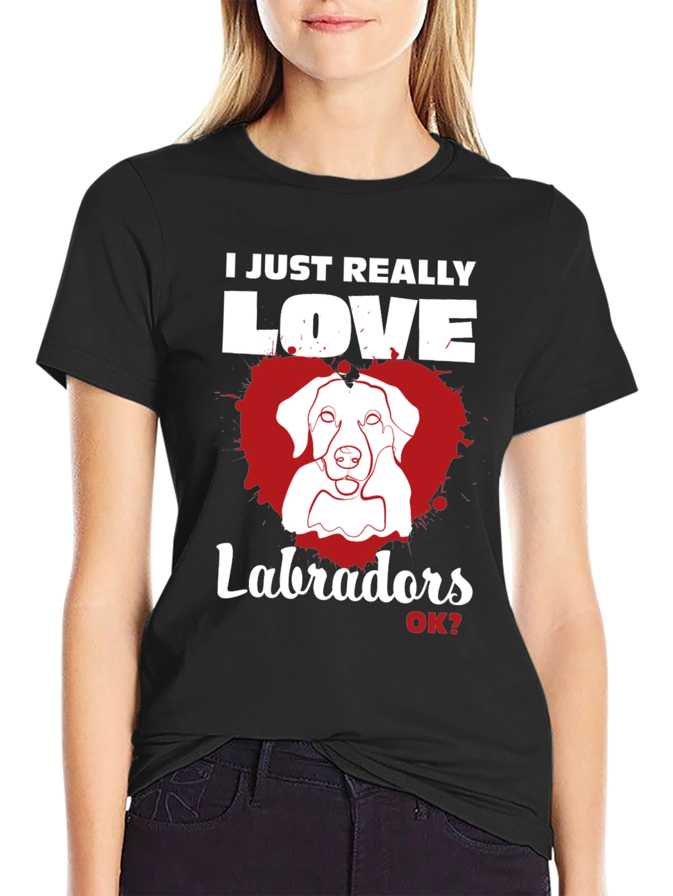 I Love Labradors T-Shirt - Heart Dog Tee