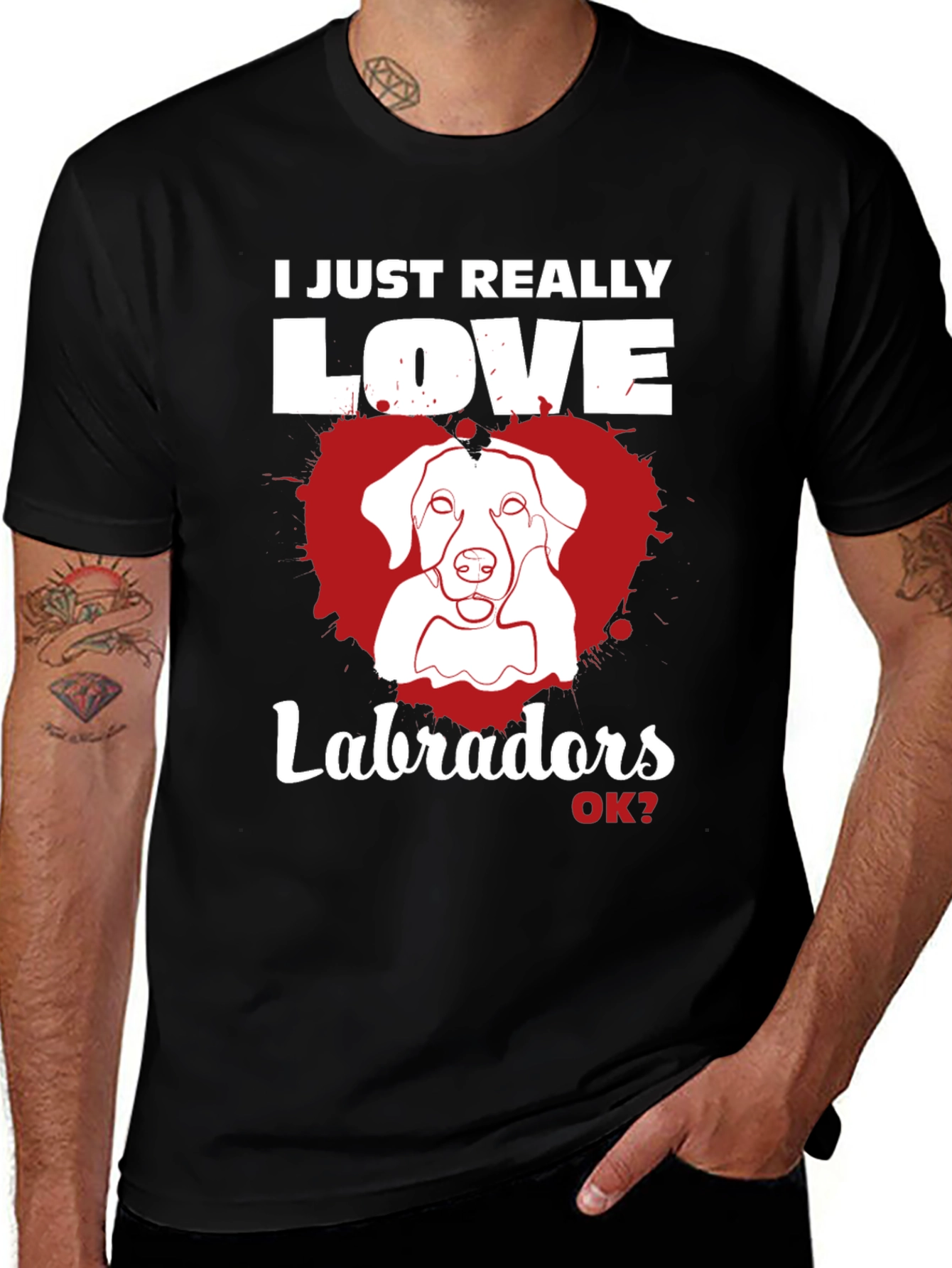I Love Labradors T-Shirt - Heart Dog Tee