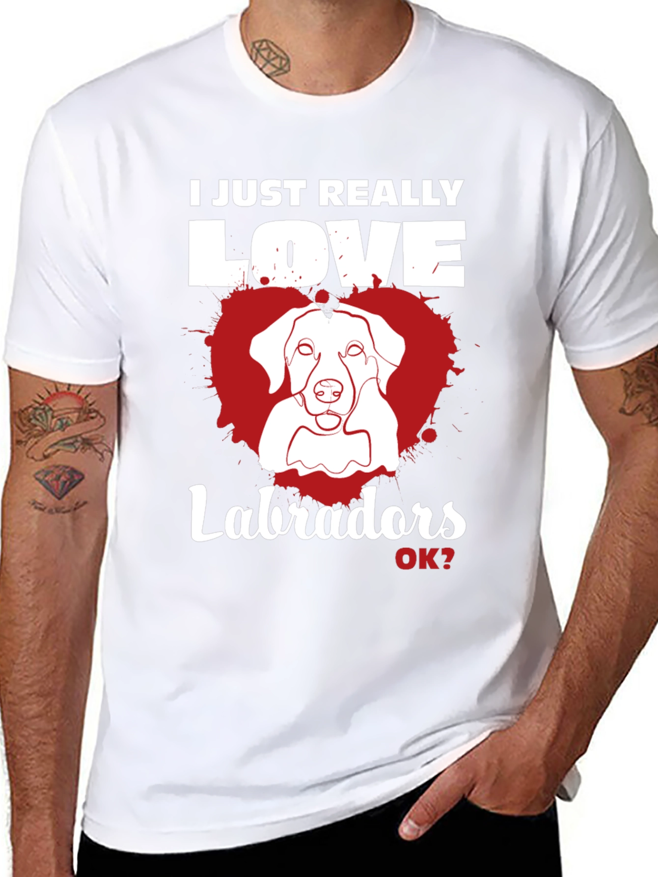 I Love Labradors T-Shirt - Heart Dog Tee
