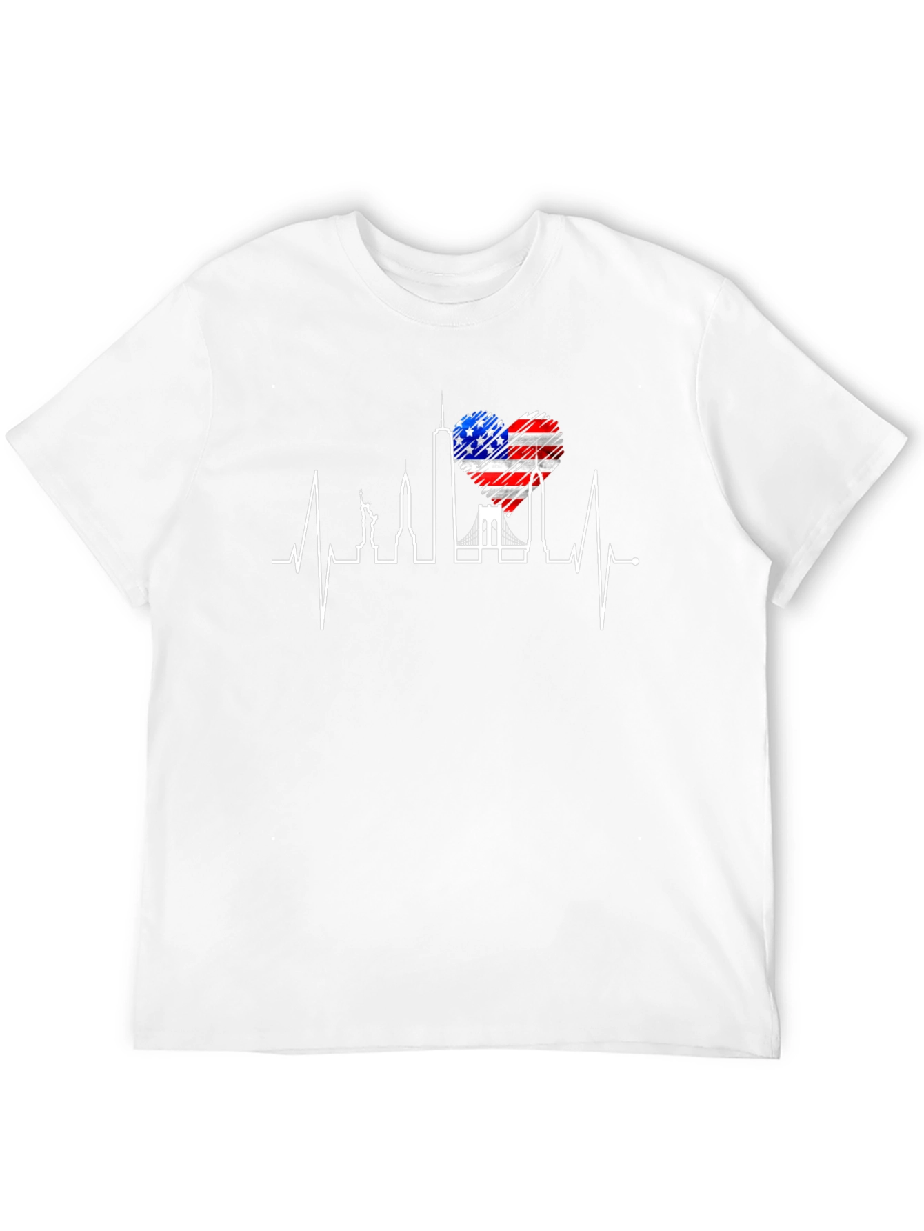 NYC Skyline Heartbeat Graphic T-Shirt