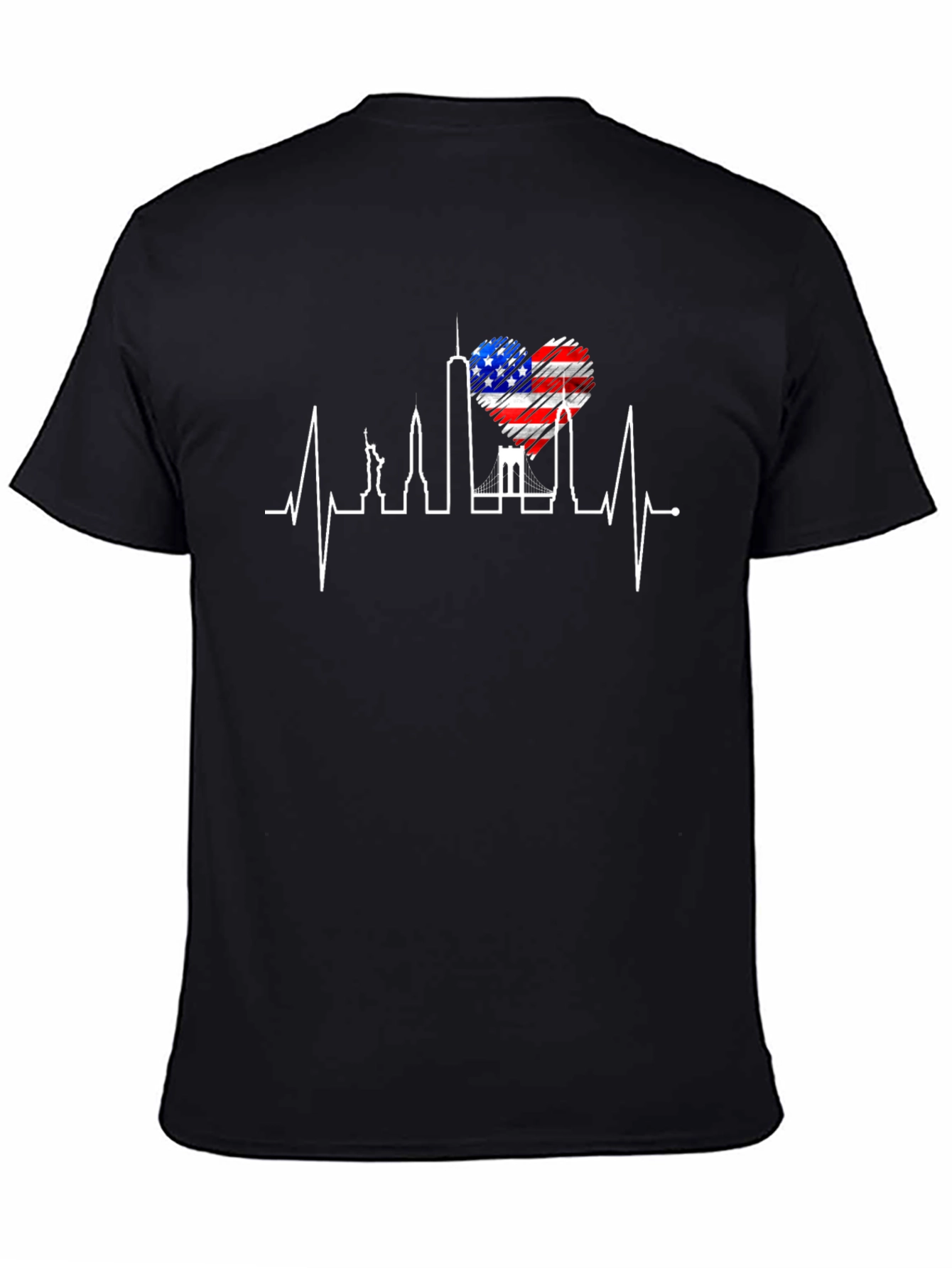NYC Skyline Heartbeat Graphic T-Shirt