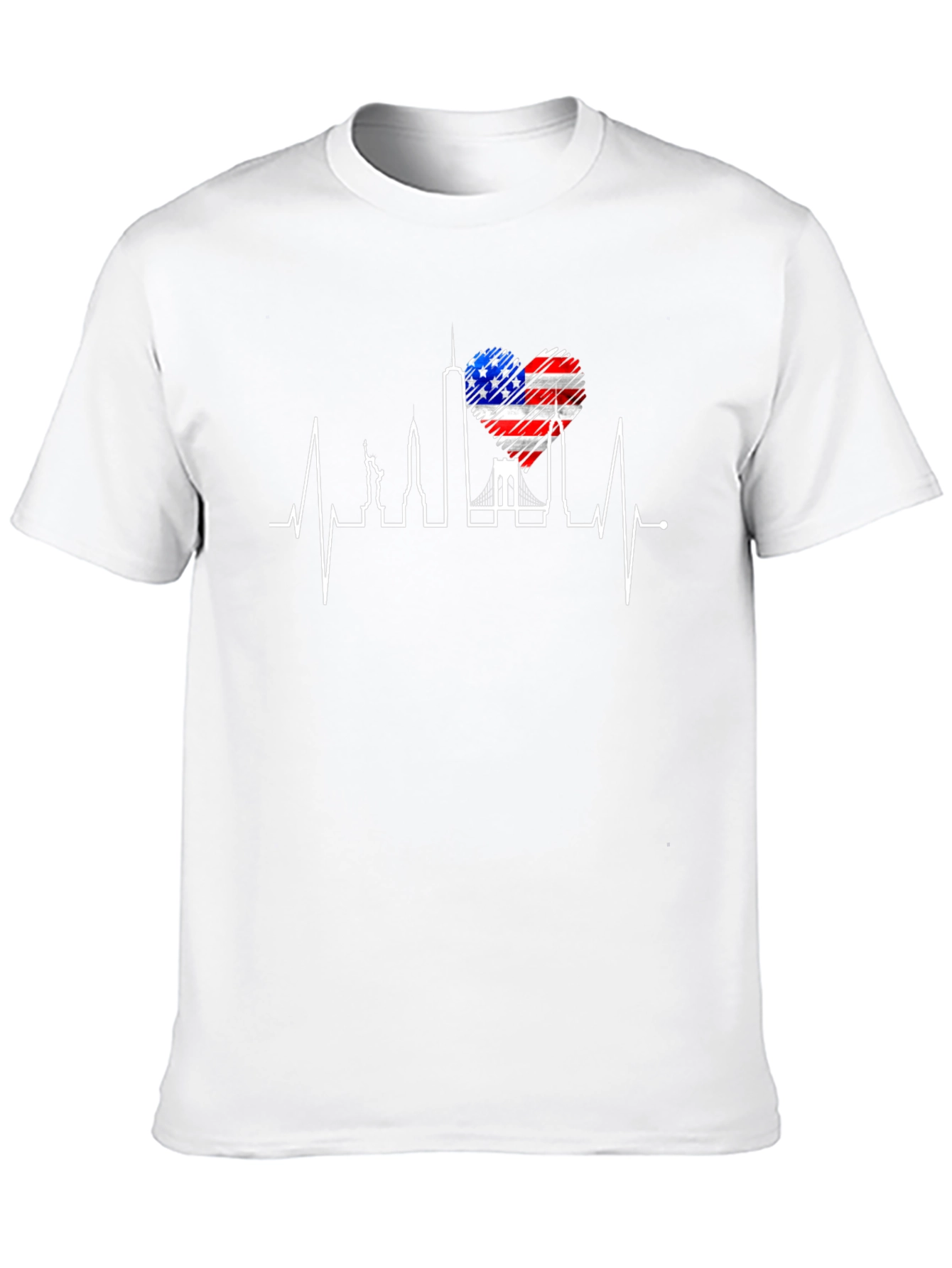 NYC Skyline Heartbeat Graphic T-Shirt