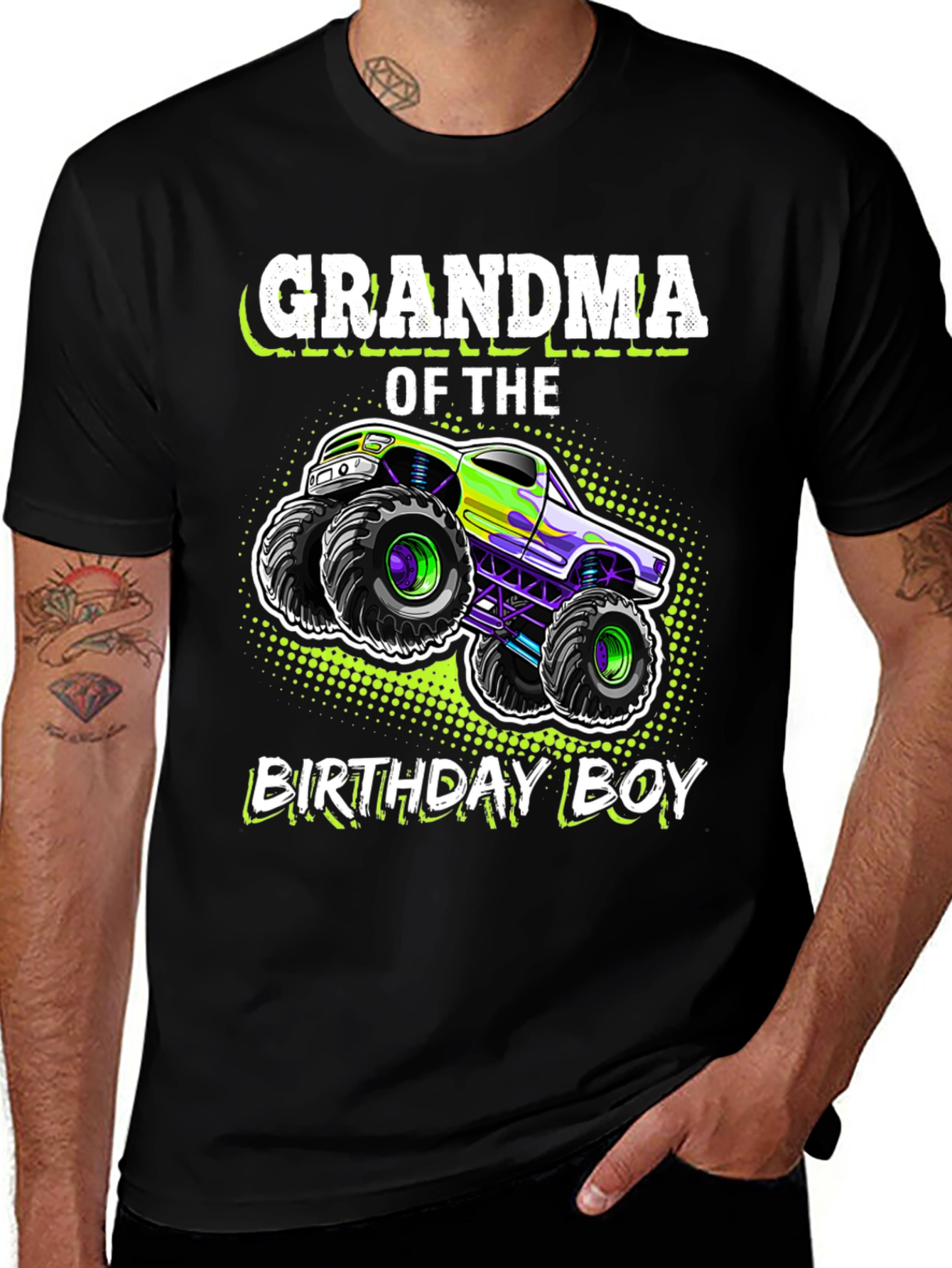 Grandma of the Birthday Boy Monster Truck T-Shirt
