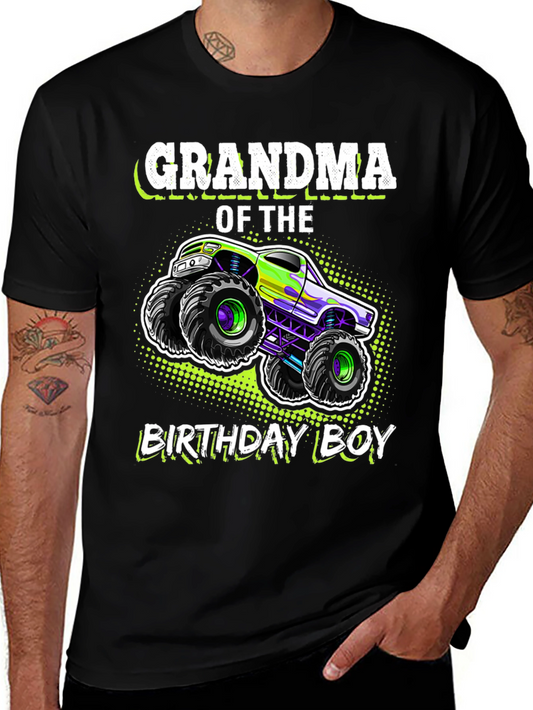 Grandma of the Birthday Boy Monster Truck T-Shirt