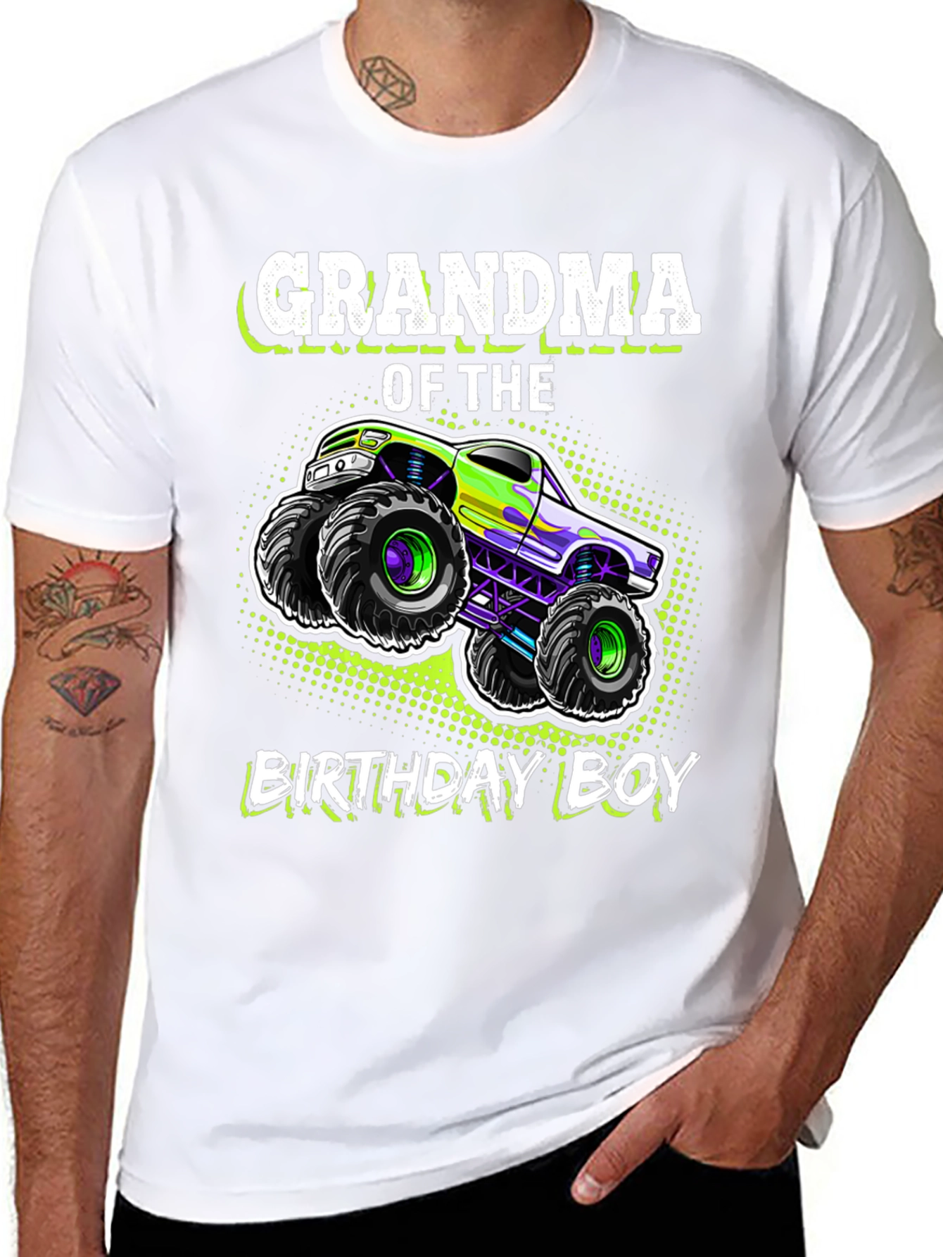 Grandma of the Birthday Boy Monster Truck T-Shirt