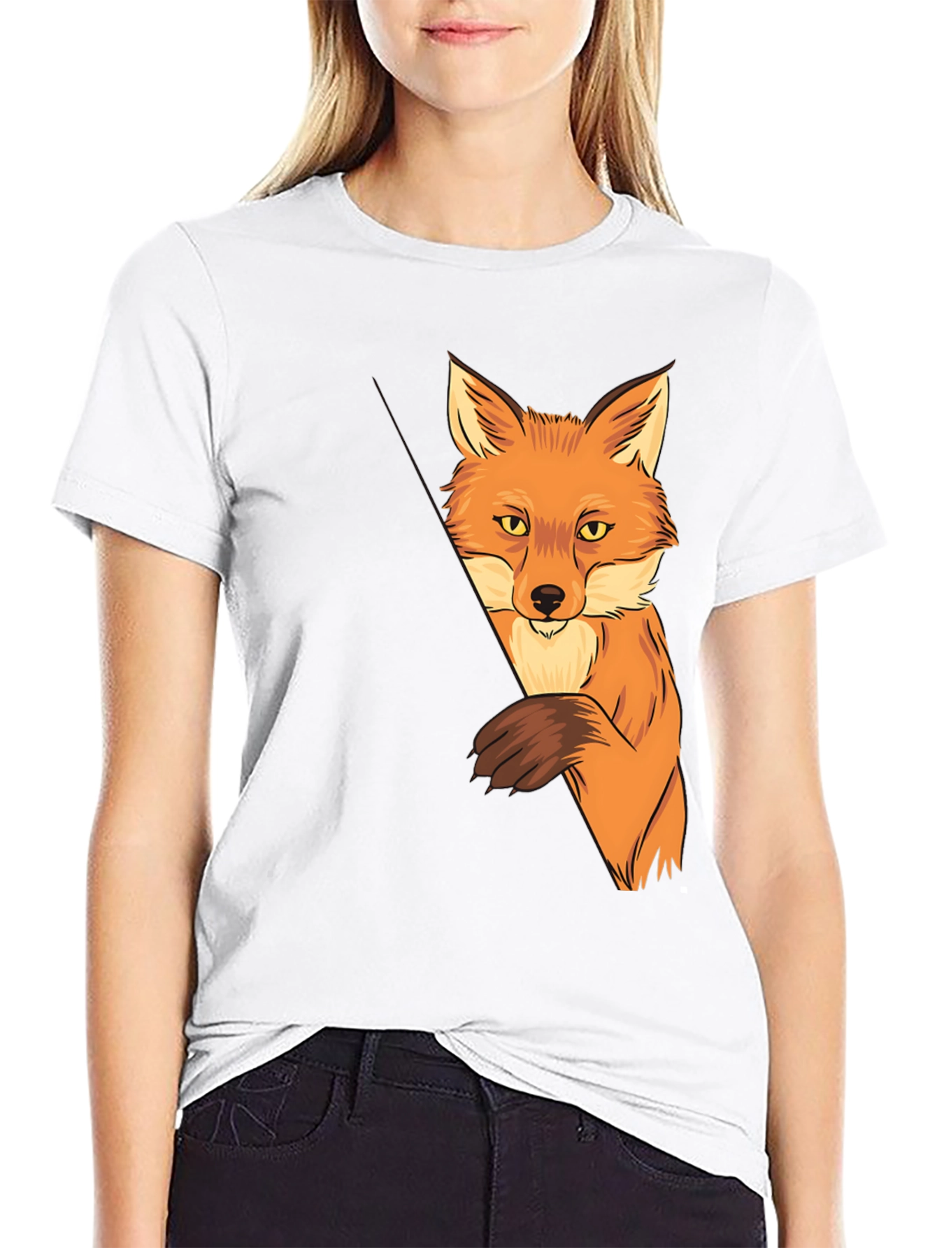 Fox Graphic Print Black T-Shirt