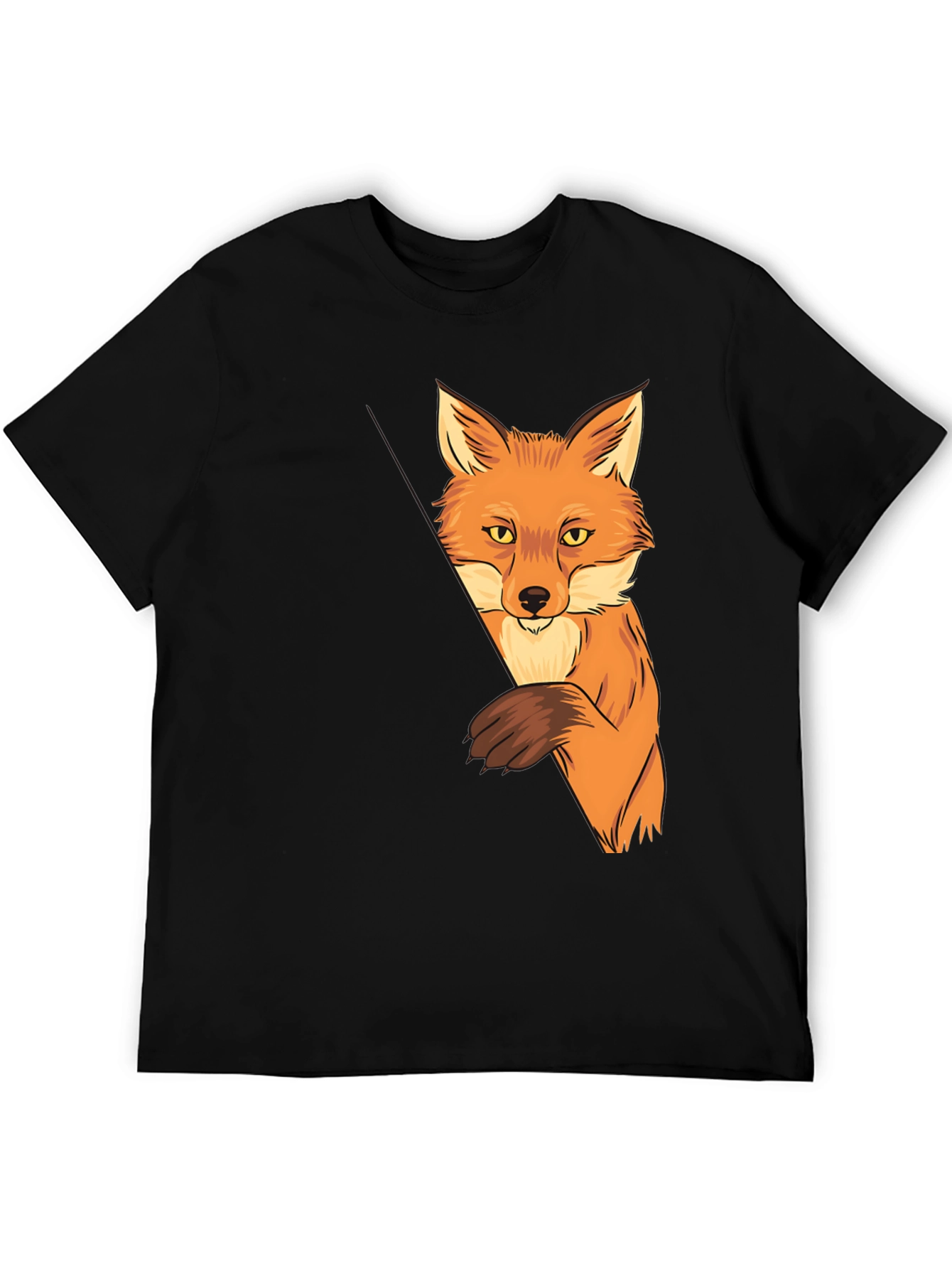 Fox Graphic Print Black T-Shirt