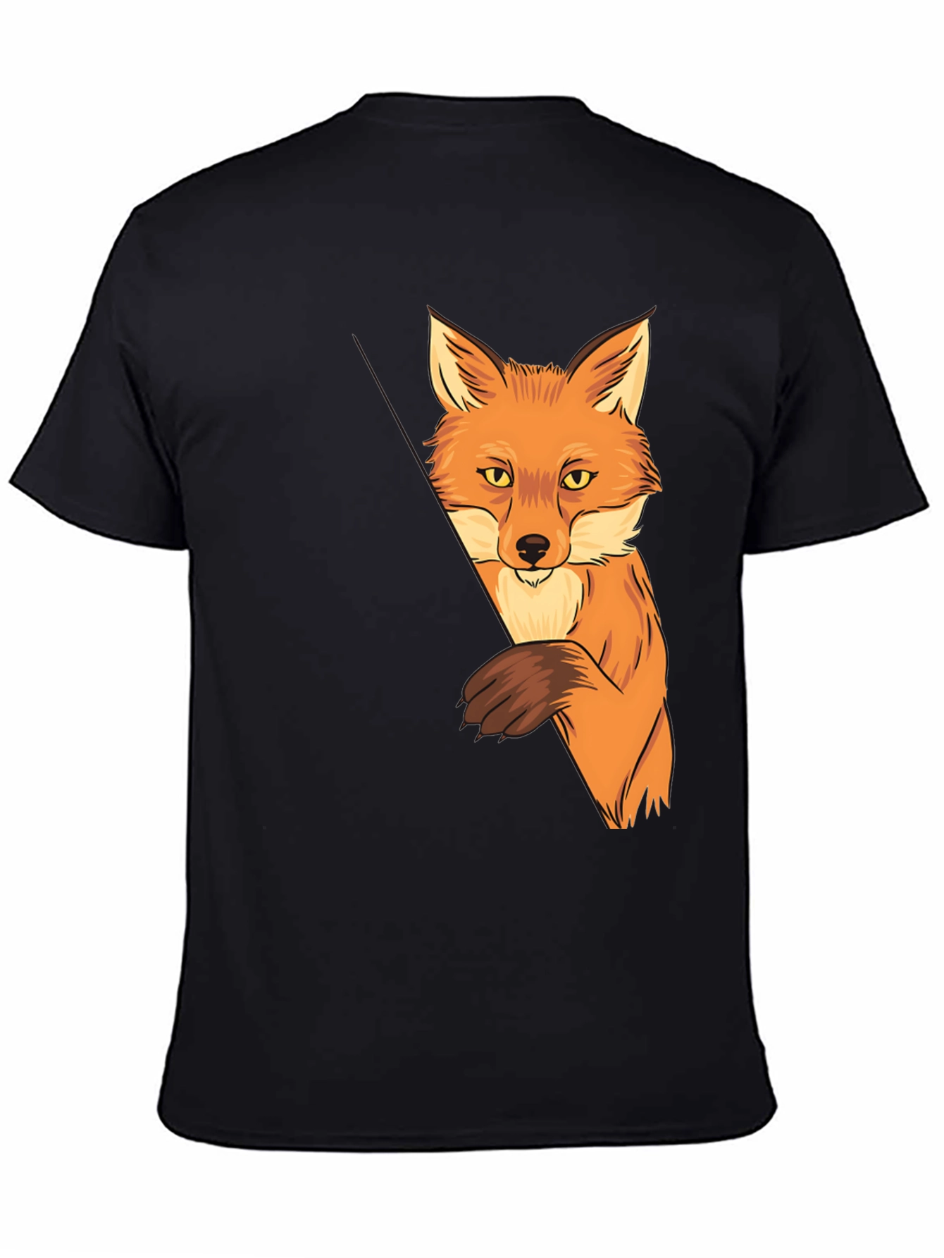 Fox Graphic Print Black T-Shirt