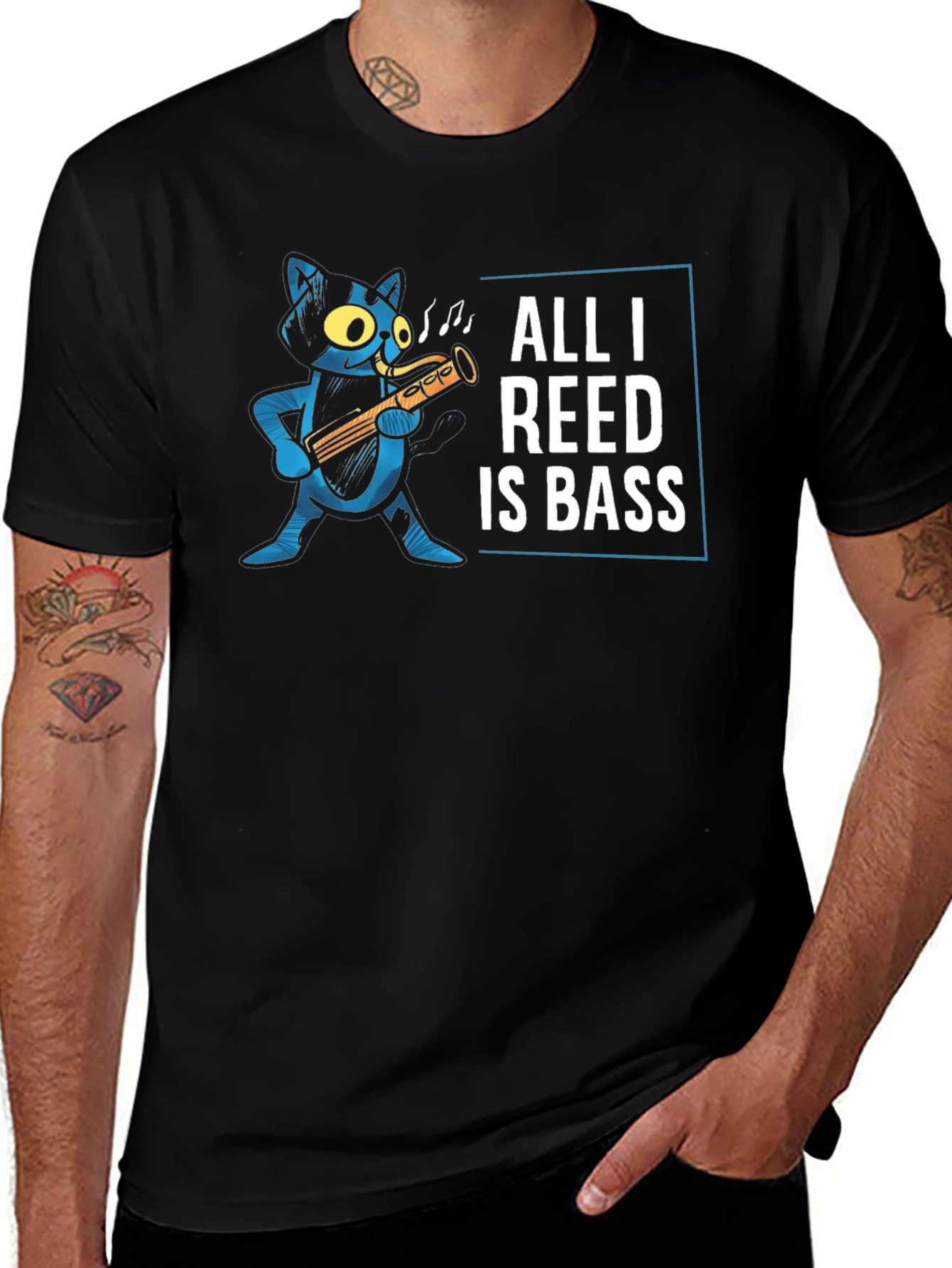 All I Reed Is Bass Funny Cat T-Shirt