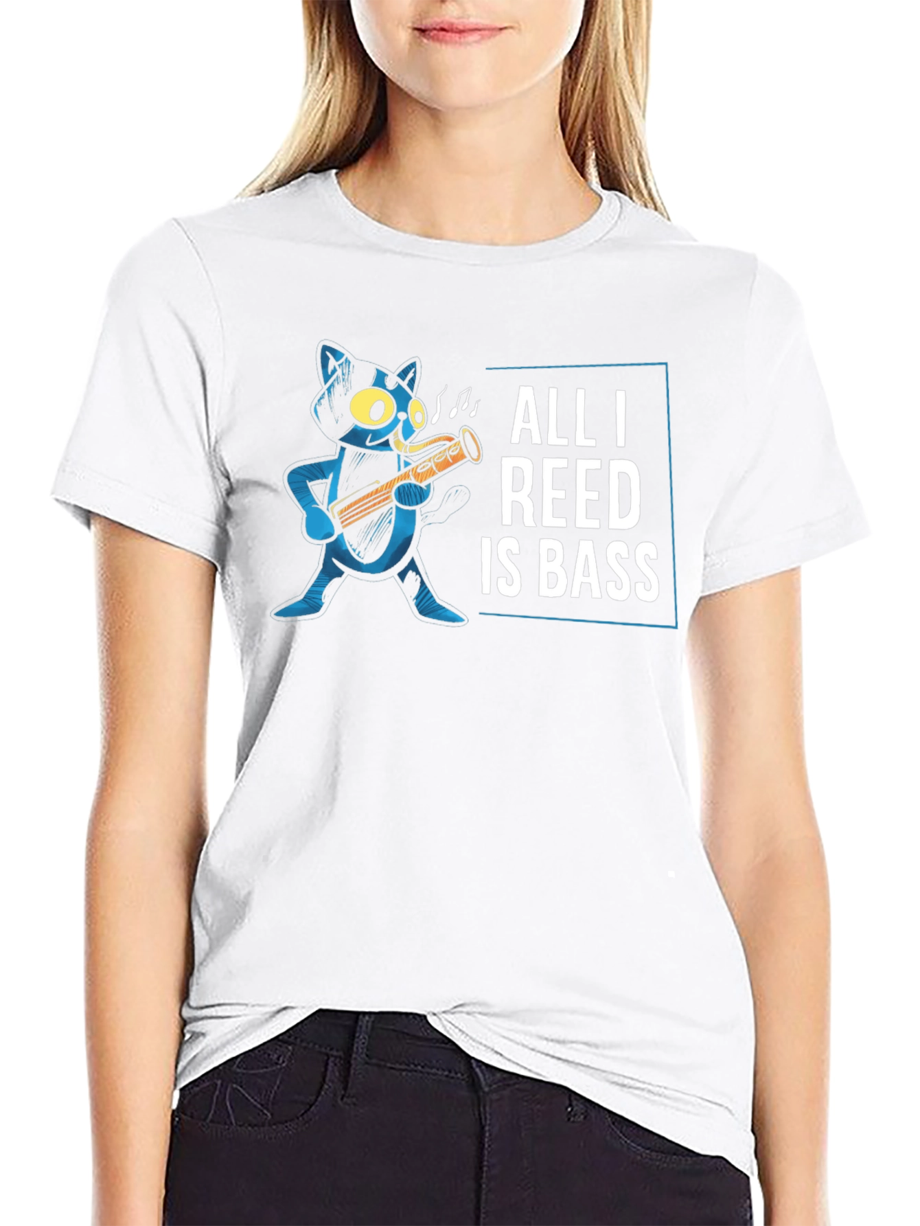 All I Reed Is Bass Funny Cat T-Shirt