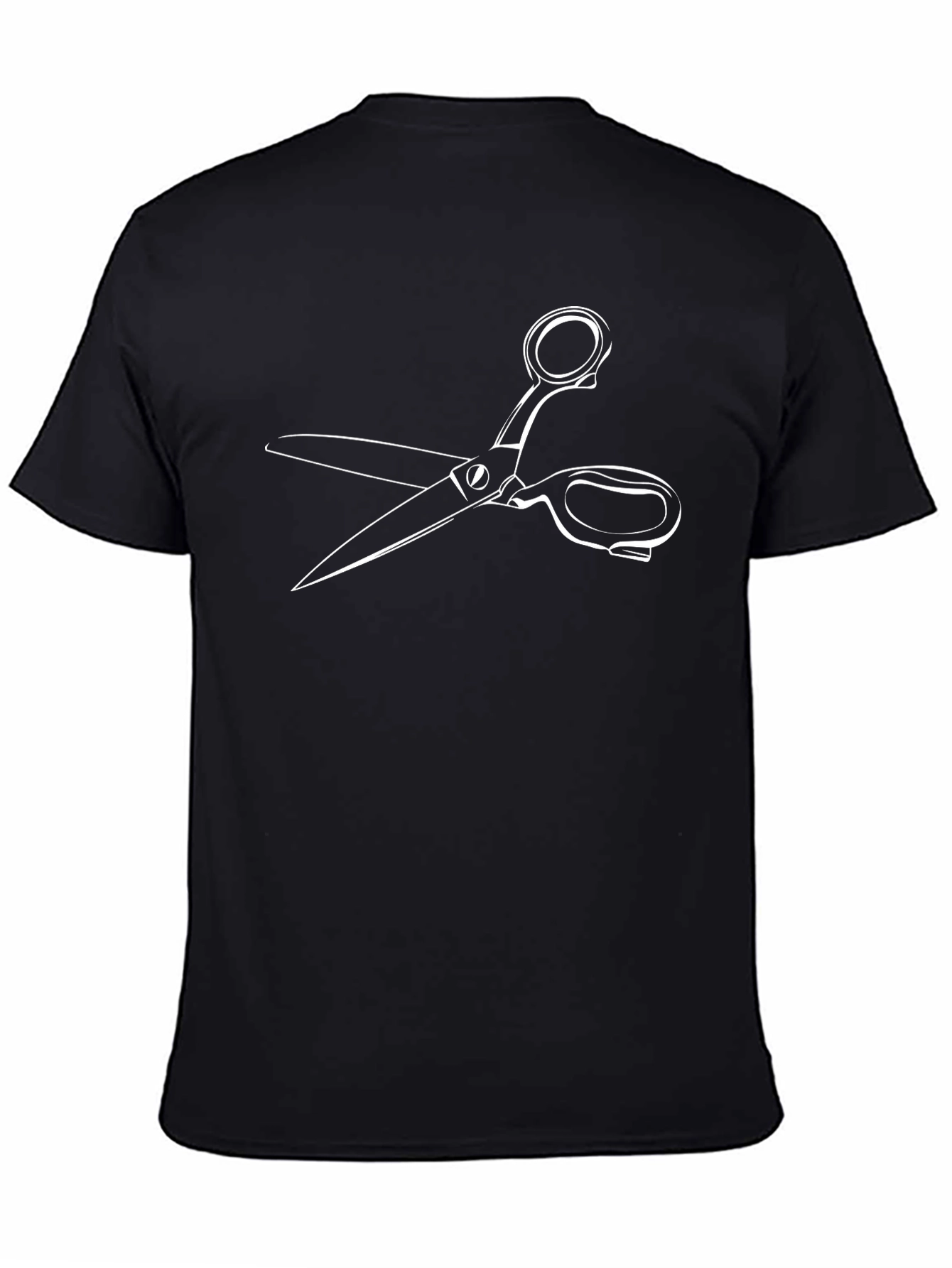 Scissors Graphic Tee - Black Cotton T-Shirt