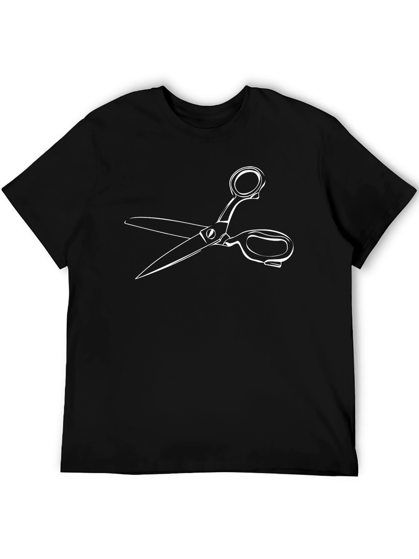 Scissors Graphic Tee - Black Cotton T-Shirt