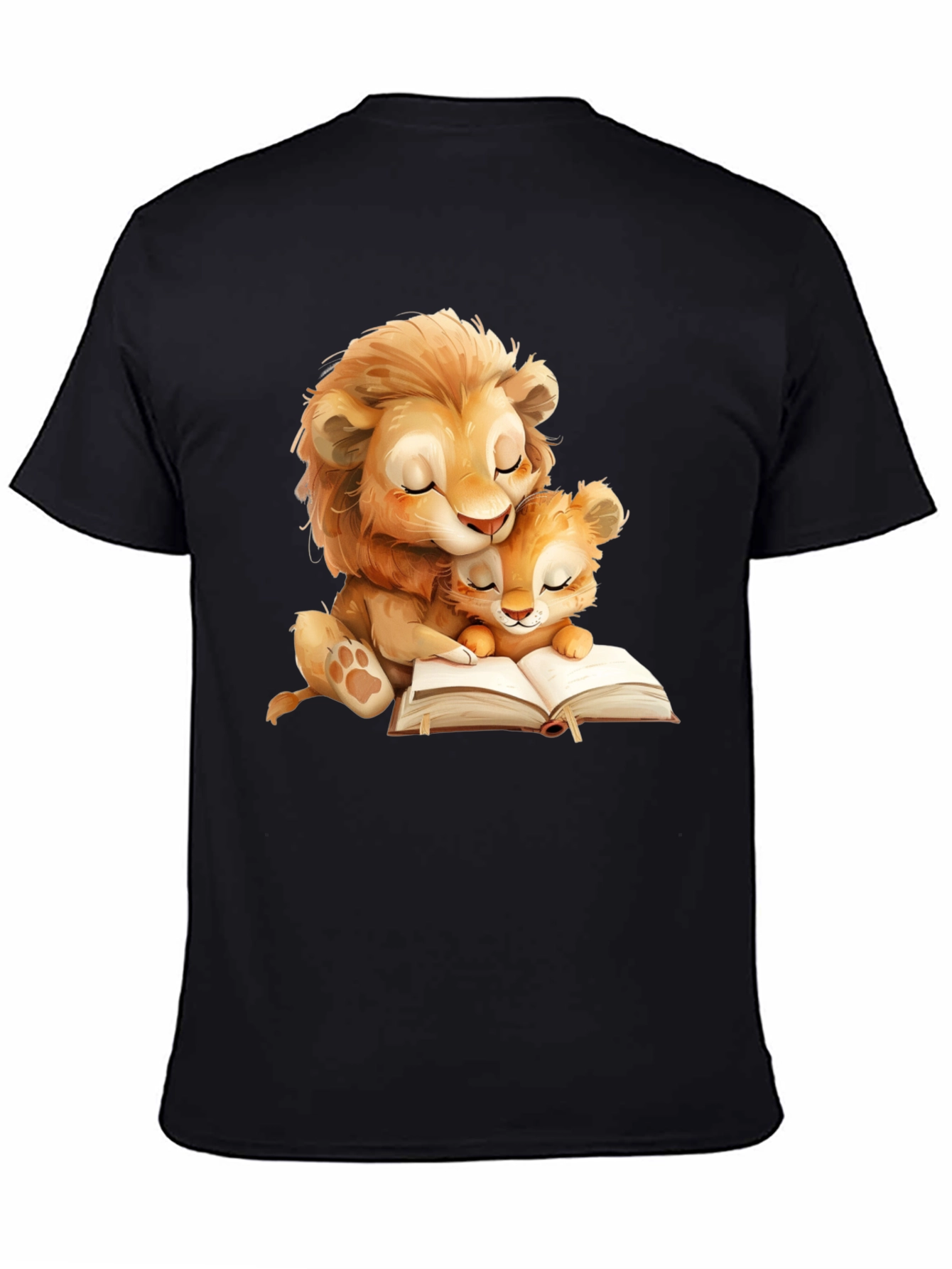 Lion Family Reading T-Shirt - Soft Graphic Tee