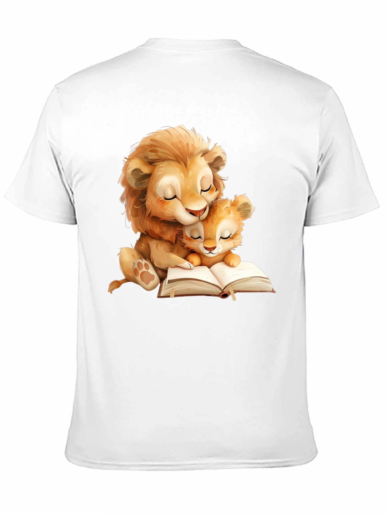 Lion Family Reading T-Shirt - Soft Graphic Tee