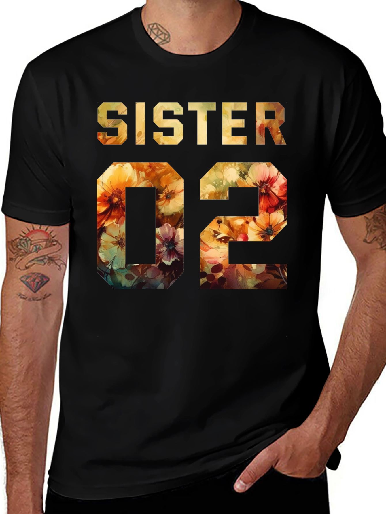 Sister 02 Floral Design Tee