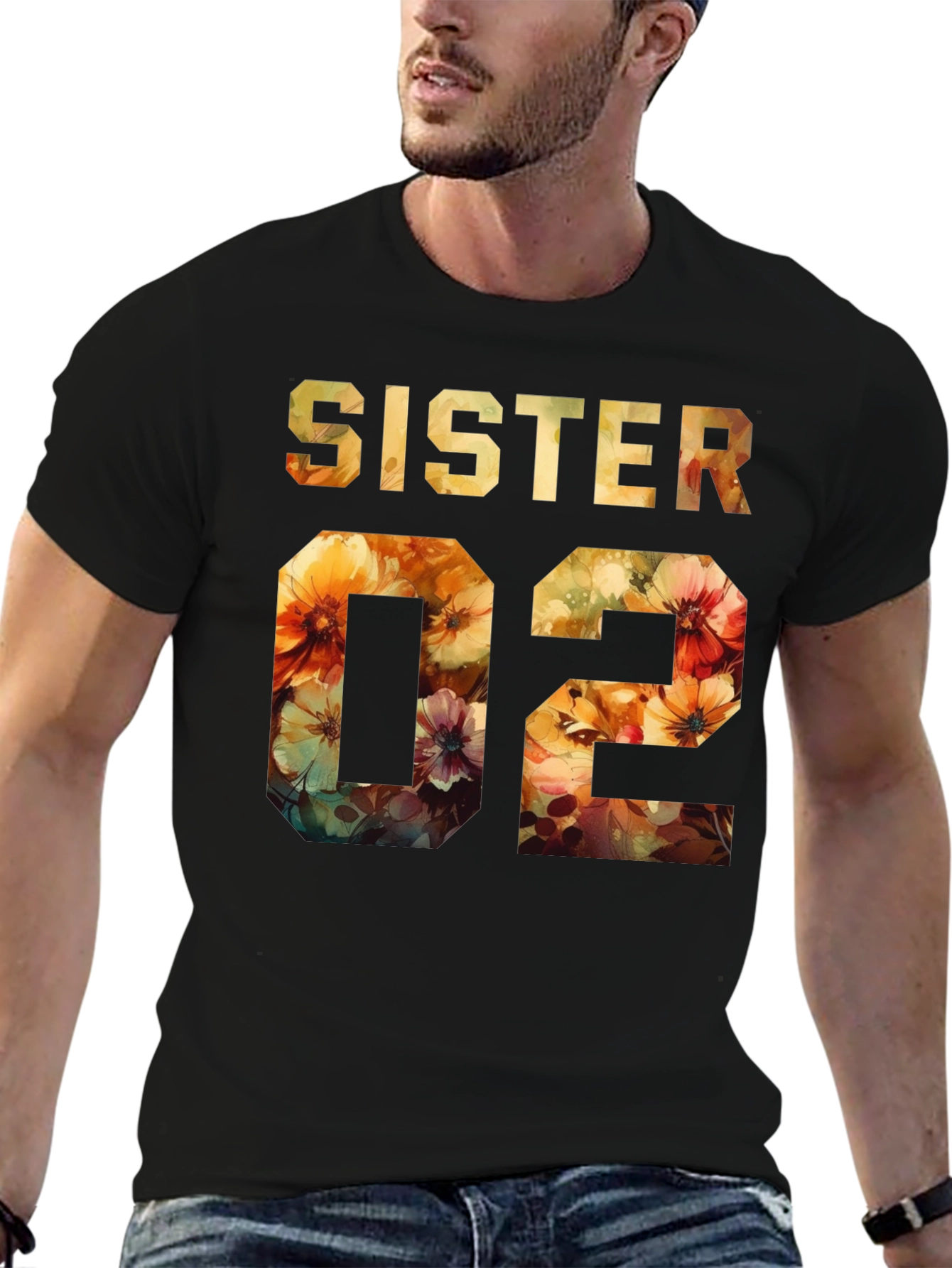 Sister 02 Floral Design Tee