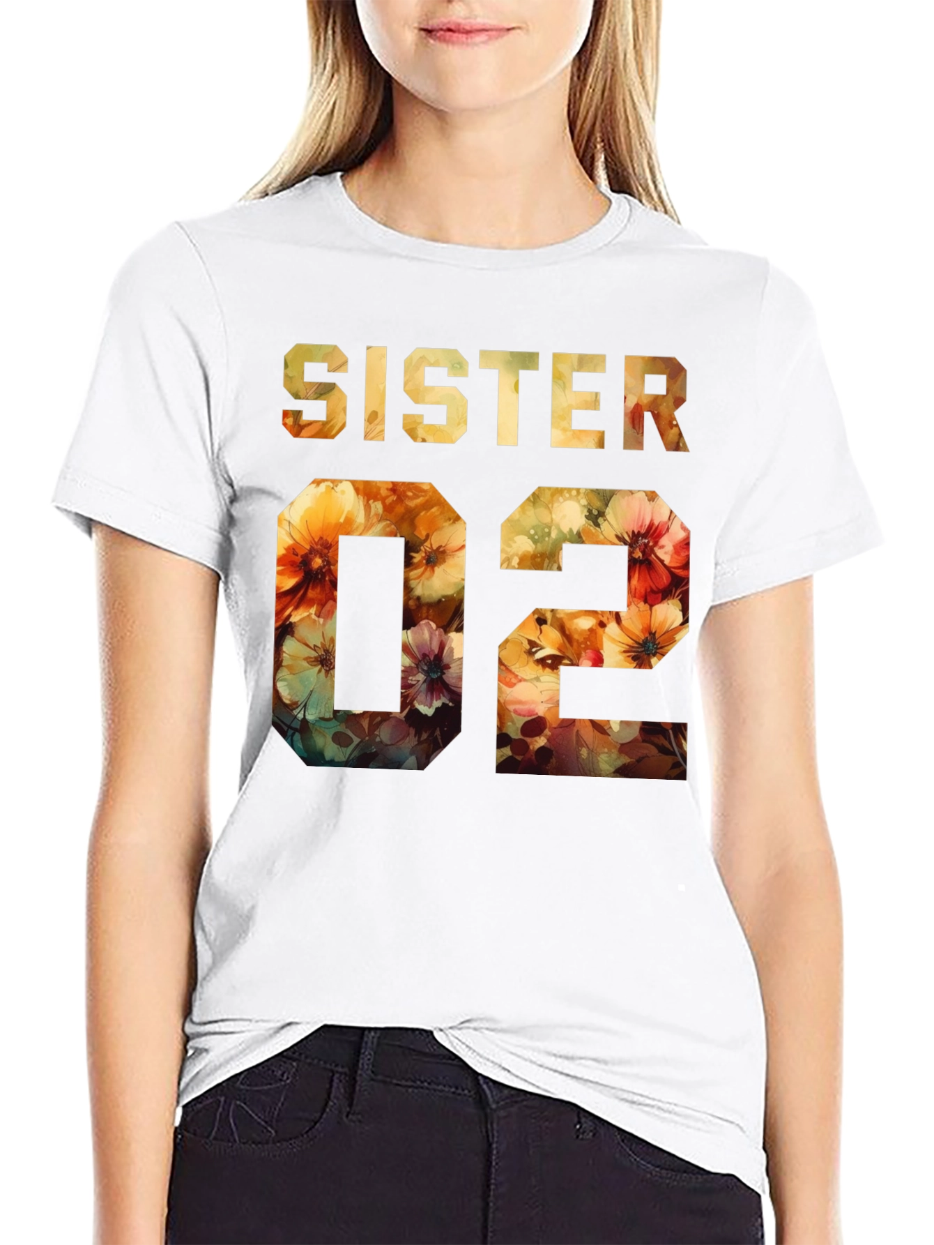 Sister 02 Floral Design Tee