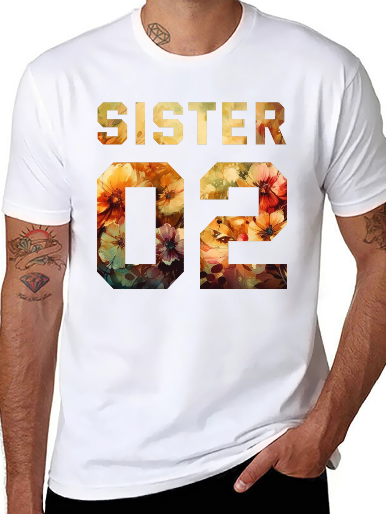 Sister 02 Floral Design Tee