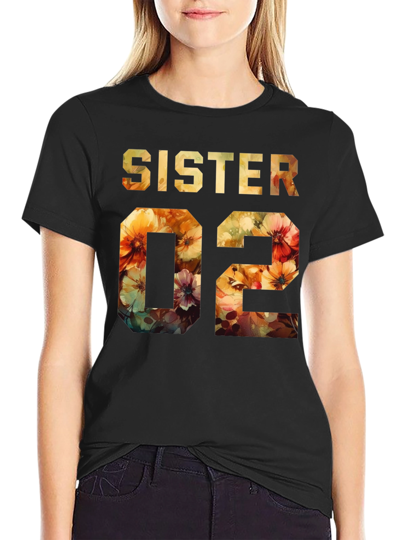 Sister 02 Floral Design Tee