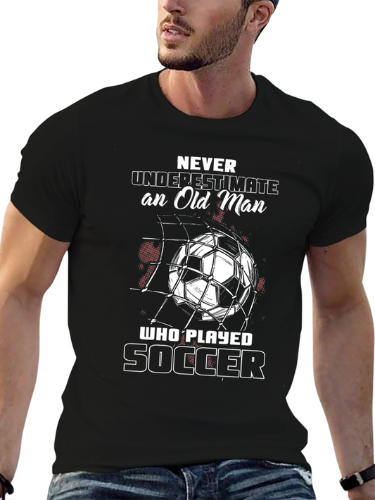 Soccer Old Man Graphic T-Shirt