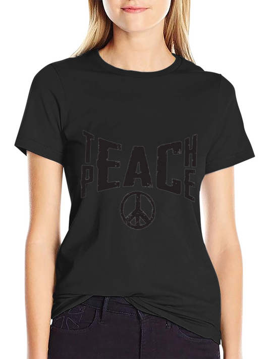 Teach Peace T-Shirt - Unisex Black Tee with Peace Symbol
