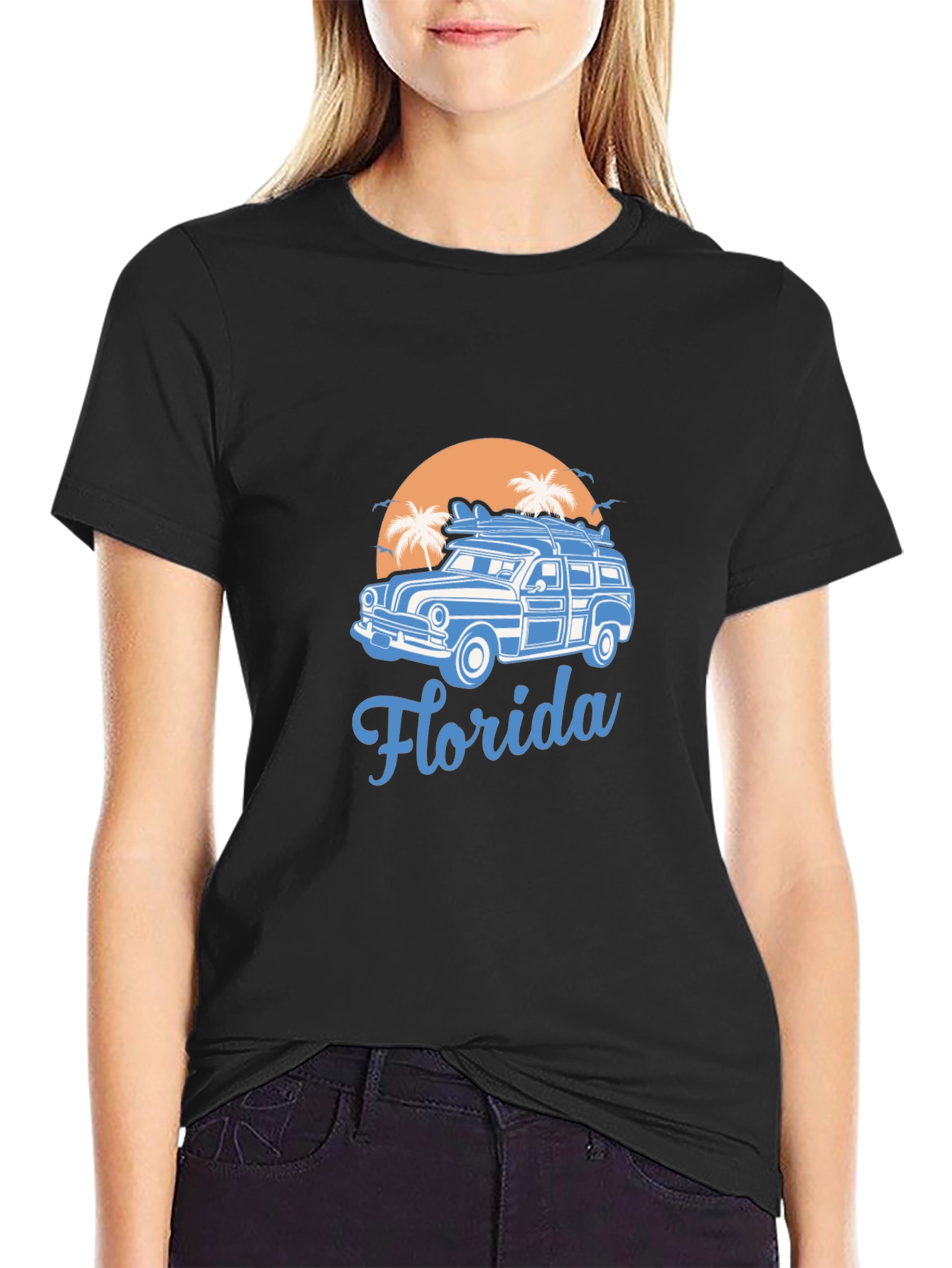 Florida Surf Car T-Shirt - Retro Beach Vibes