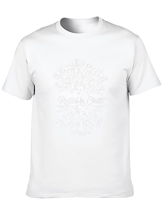 Rooted in Christ T-Shirt - Tree Graphic