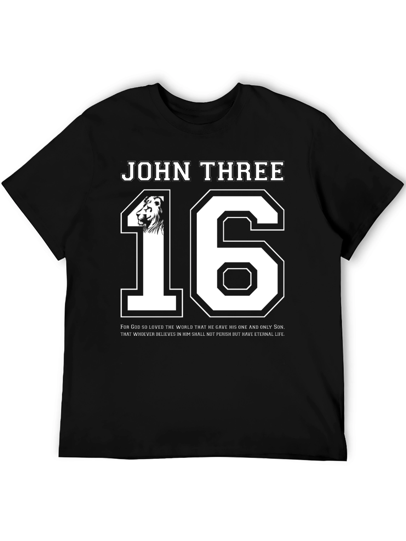 John 3:16 T-Shirt Lion Graphic Christian Apparel