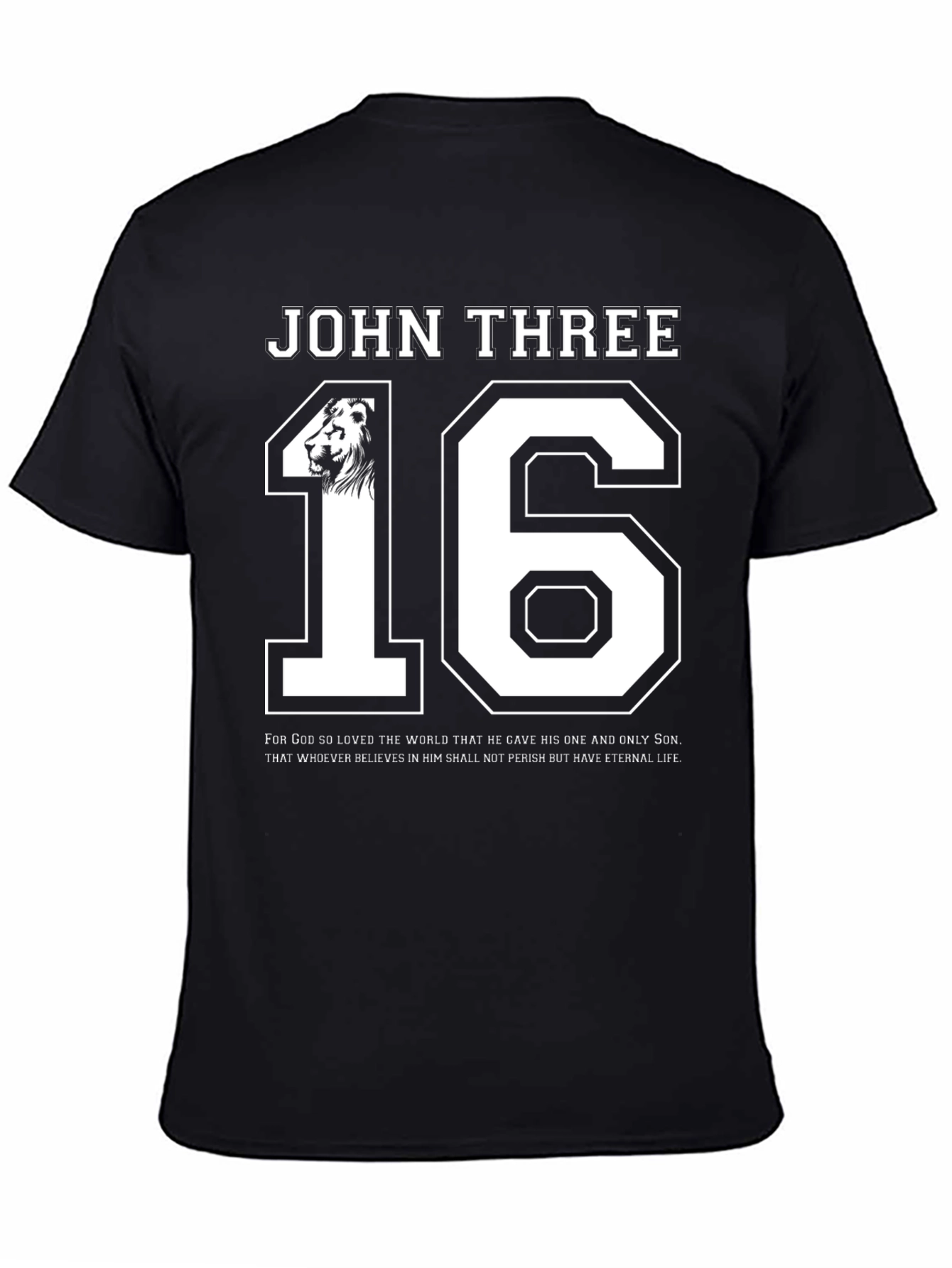 John 3:16 T-Shirt Lion Graphic Christian Apparel