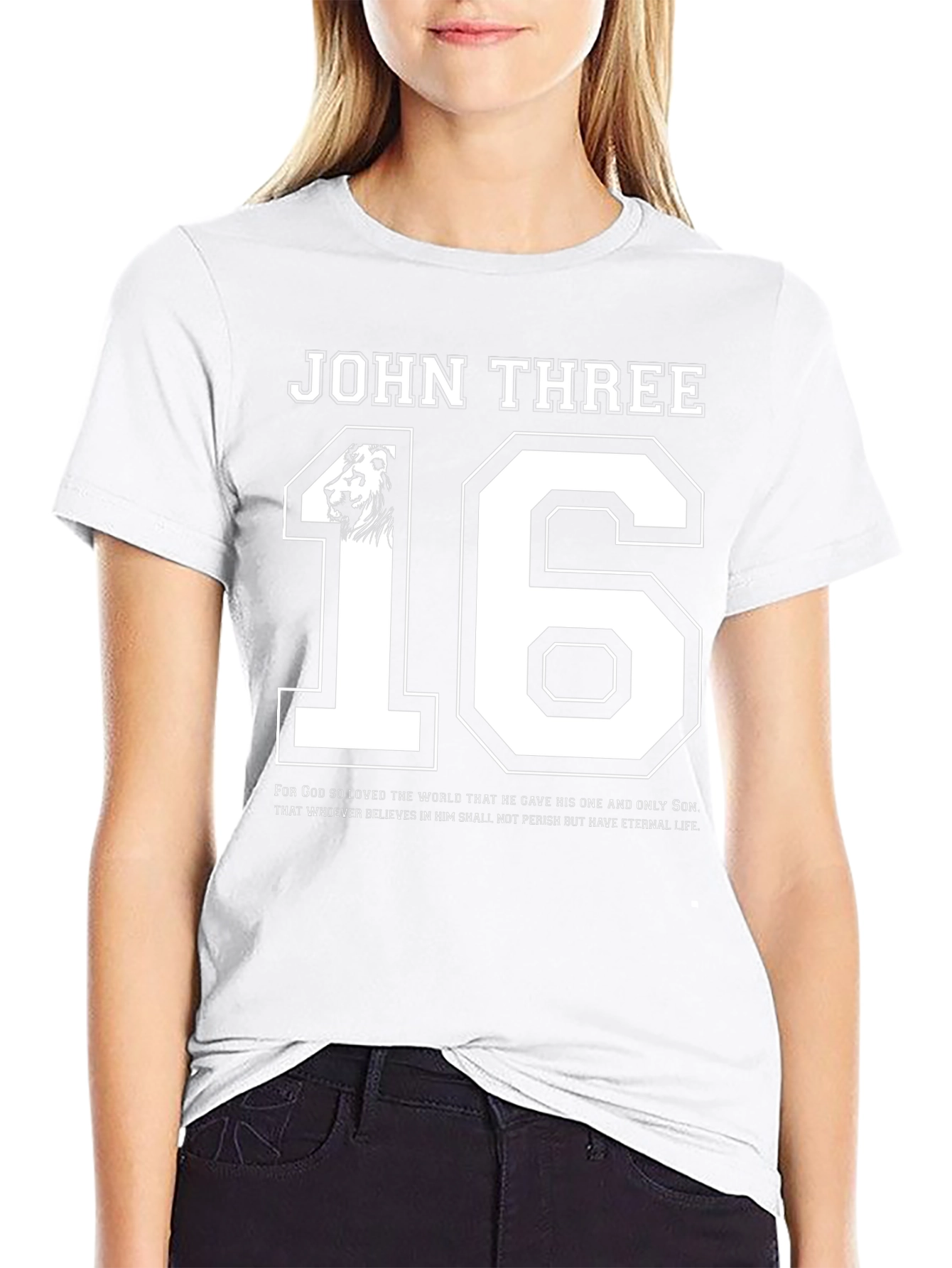 John 3:16 T-Shirt Lion Graphic Christian Apparel