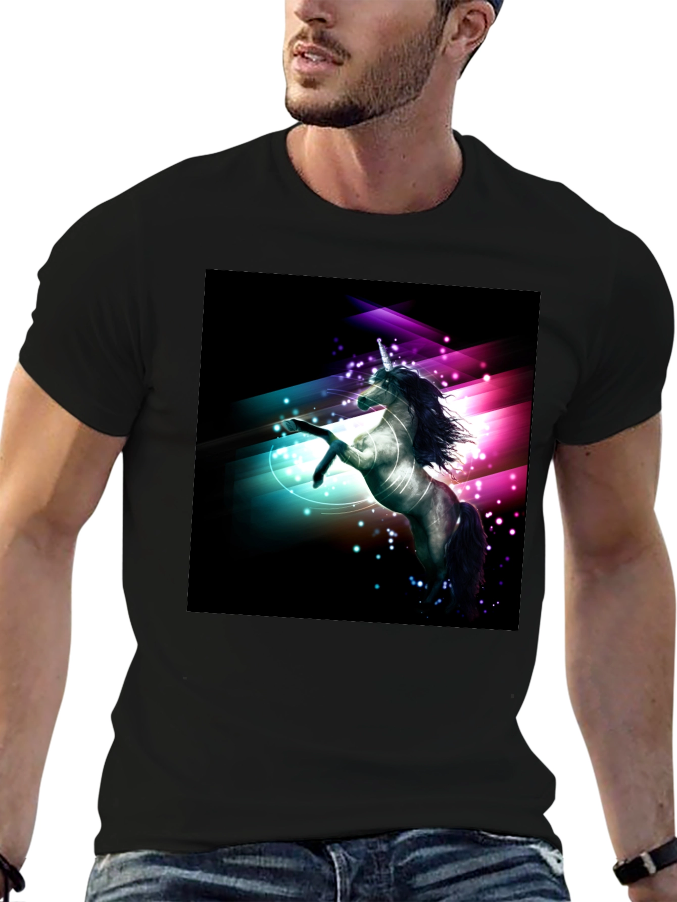 Unicorn Graphic Black T-Shirt