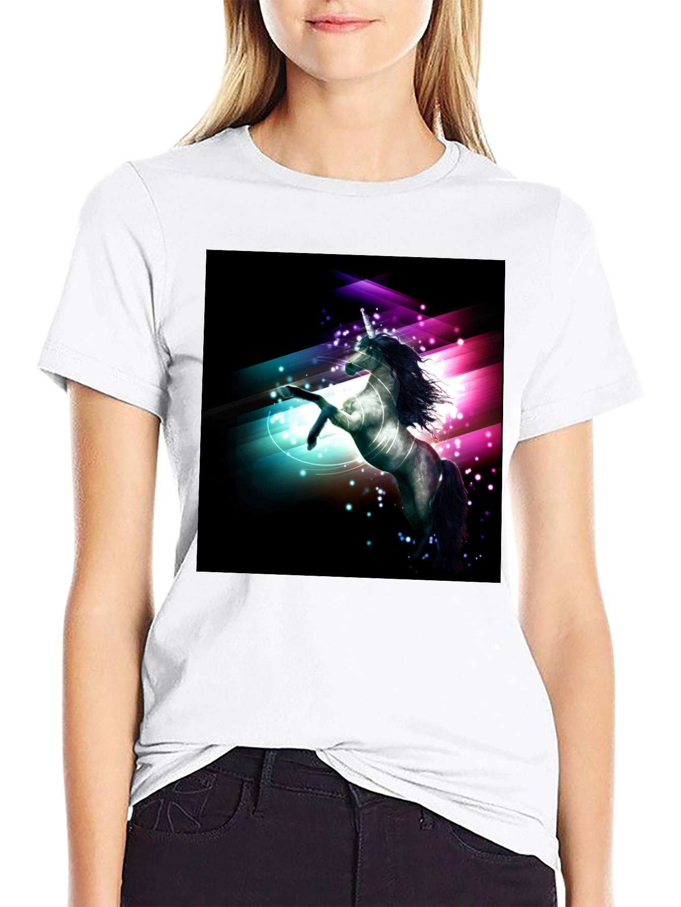 Unicorn Graphic Black T-Shirt