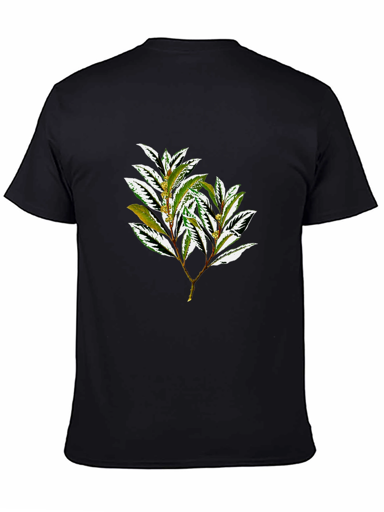 Botanical Print Black T-Shirt