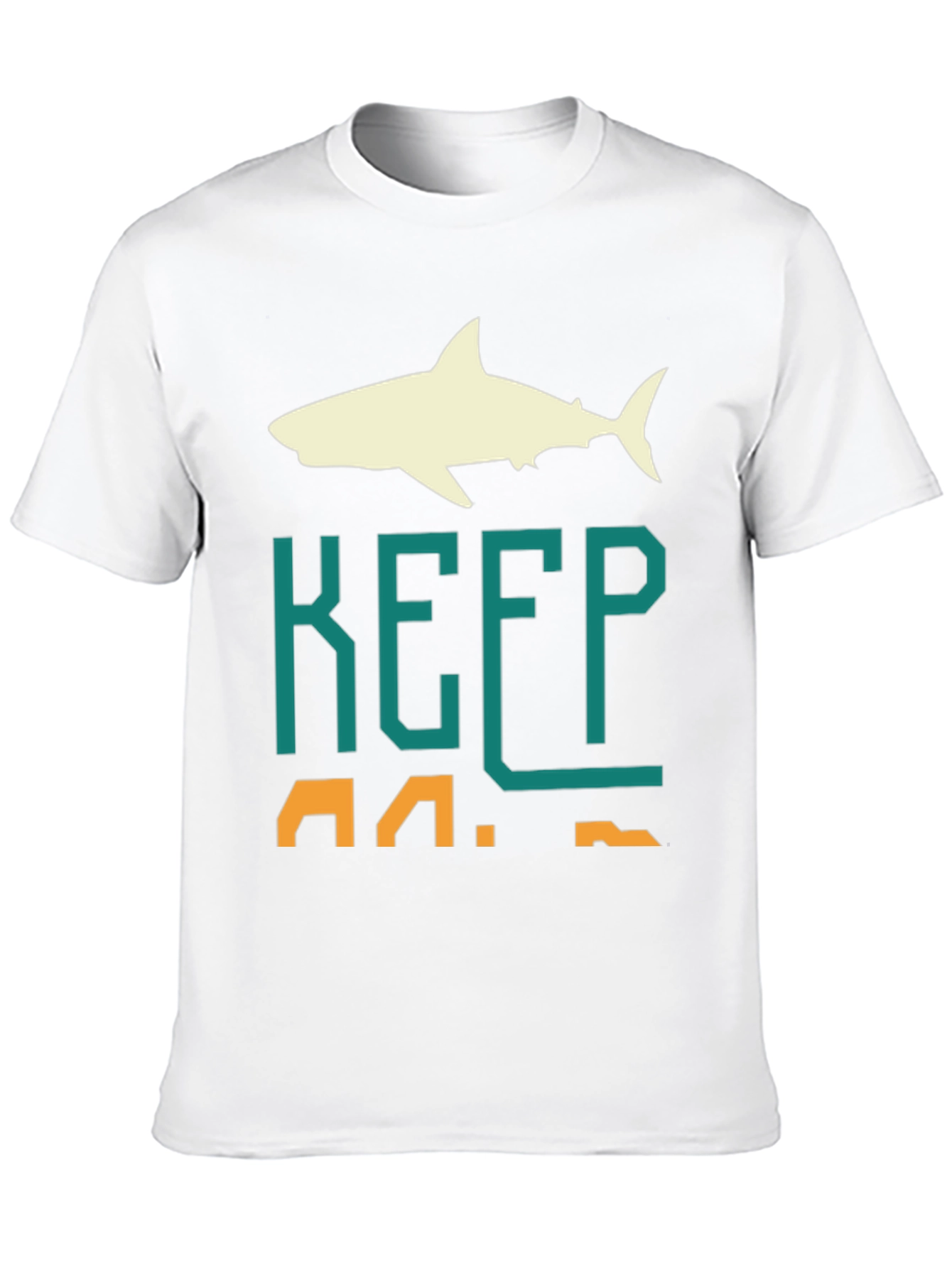 Keep Calm Shark Graphic Mens Tee