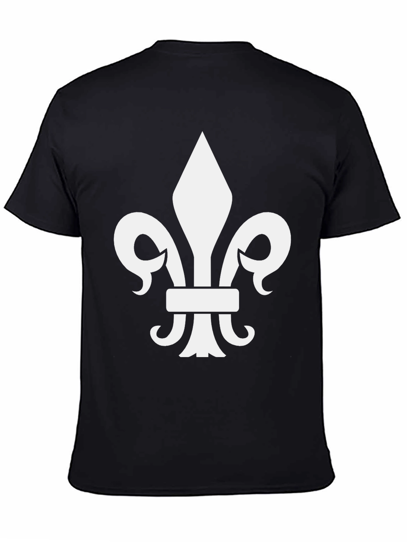 Black T-Shirt with Fleur-de-lis Design