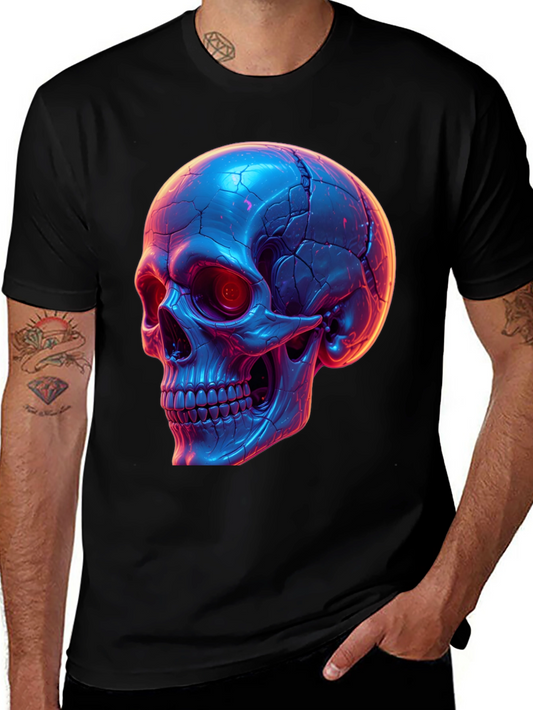 Neon Skull Graphic Tee - Black T-Shirt