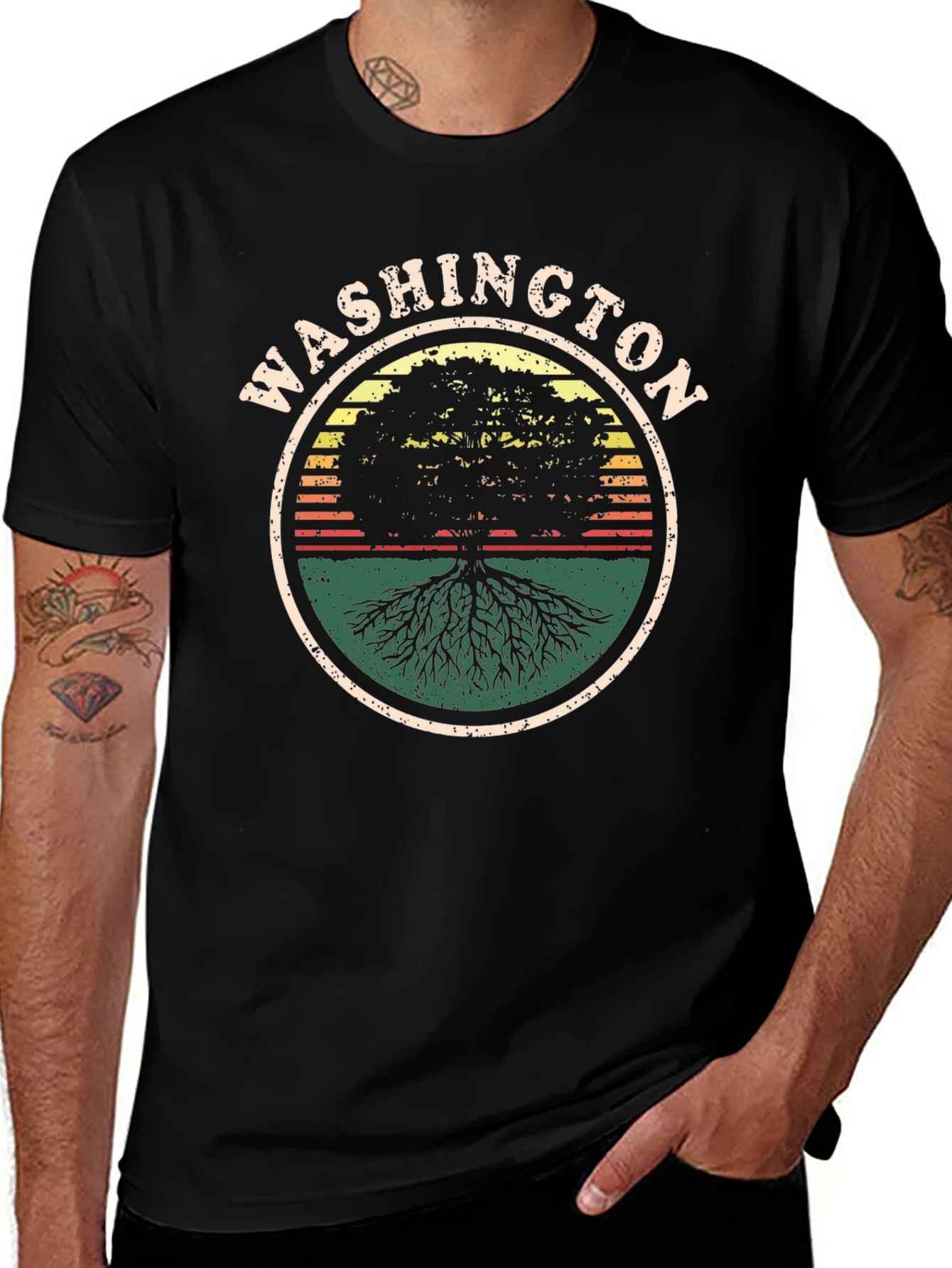 Washington Tree Graphic Tee - Black