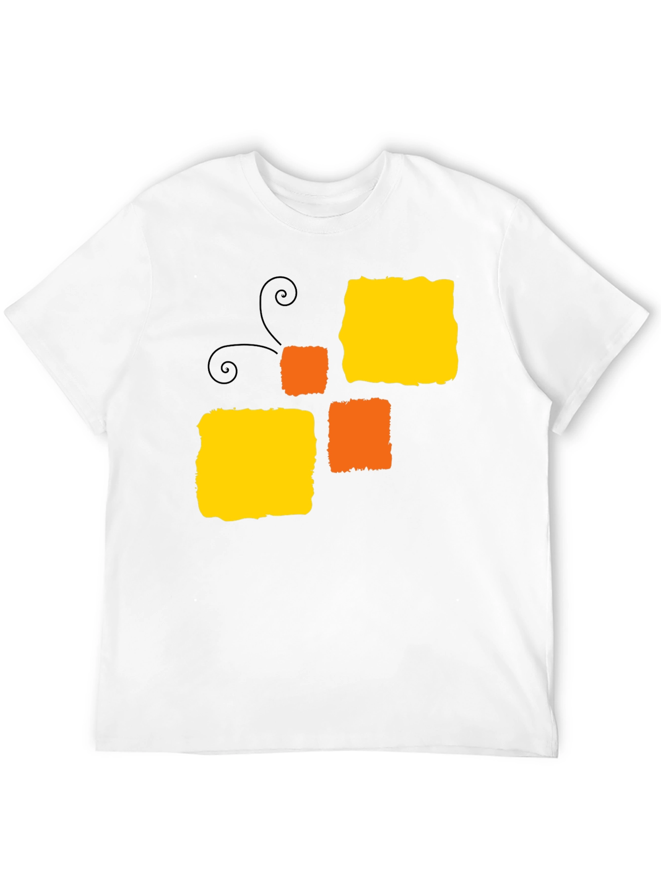 Abstract Block Pattern Black T-Shirt