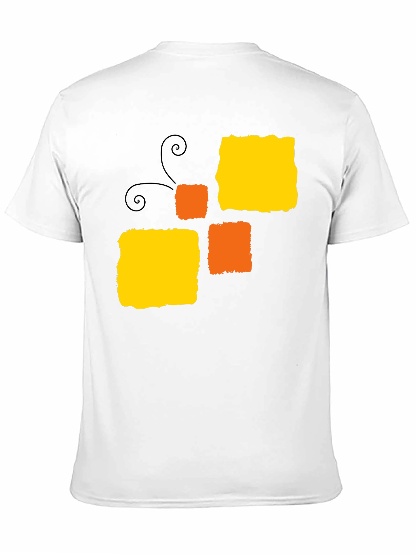 Abstract Block Pattern Black T-Shirt