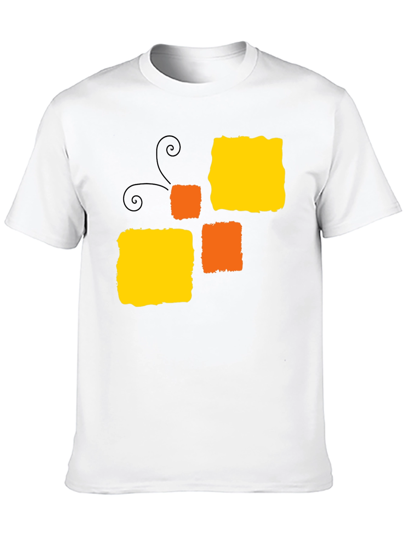 Abstract Block Pattern Black T-Shirt