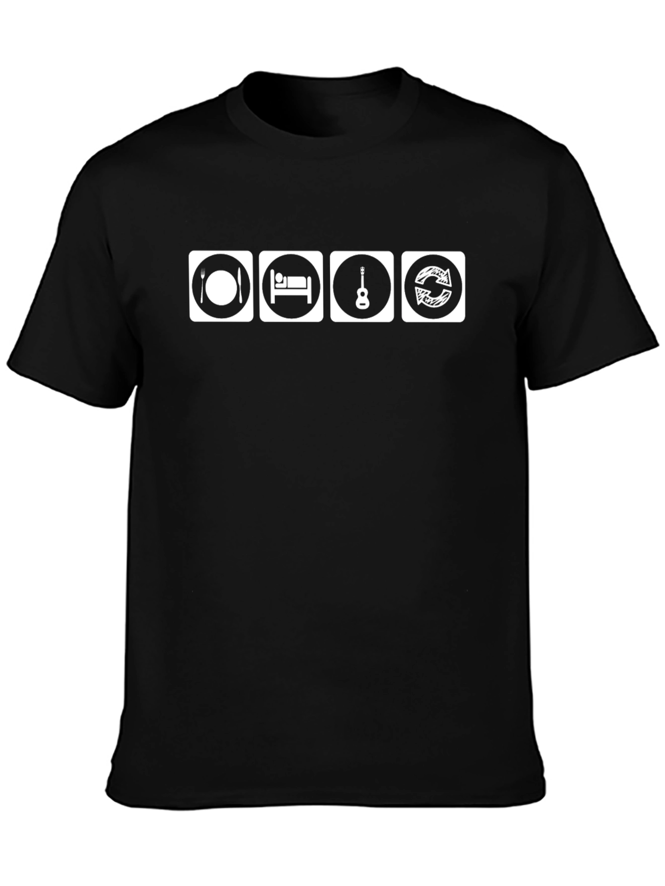 Eat Sleep Guitar Repeat T-Shirt - Musician Tee