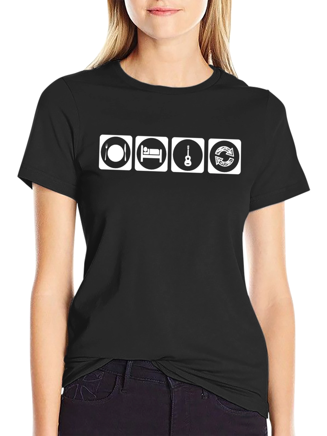Eat Sleep Guitar Repeat T-Shirt - Musician Tee